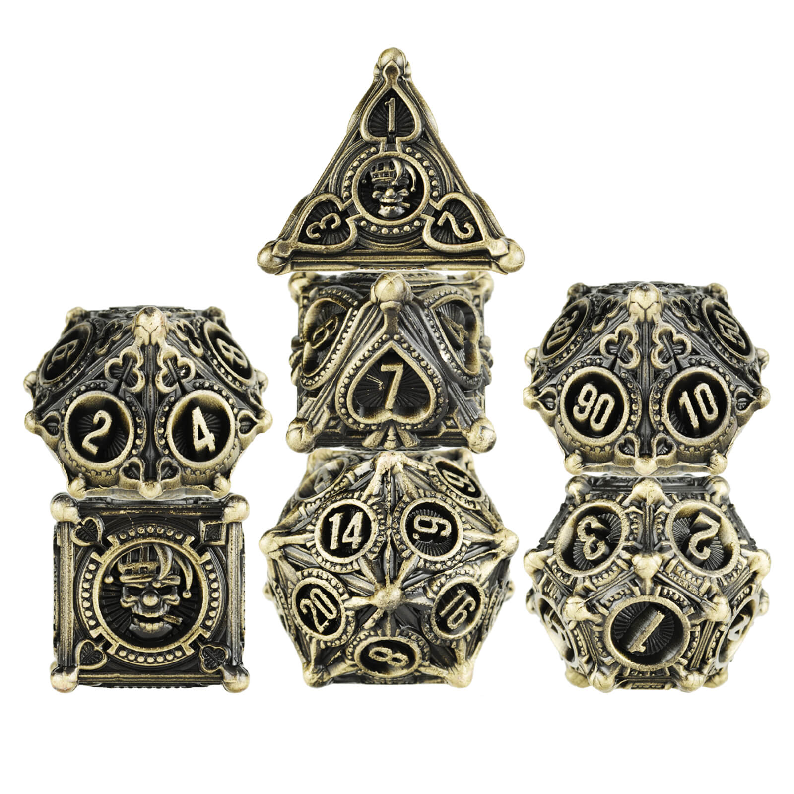 RPG Polyhedral Metal Dice Set DnD - Bronze - Dice of Dragons