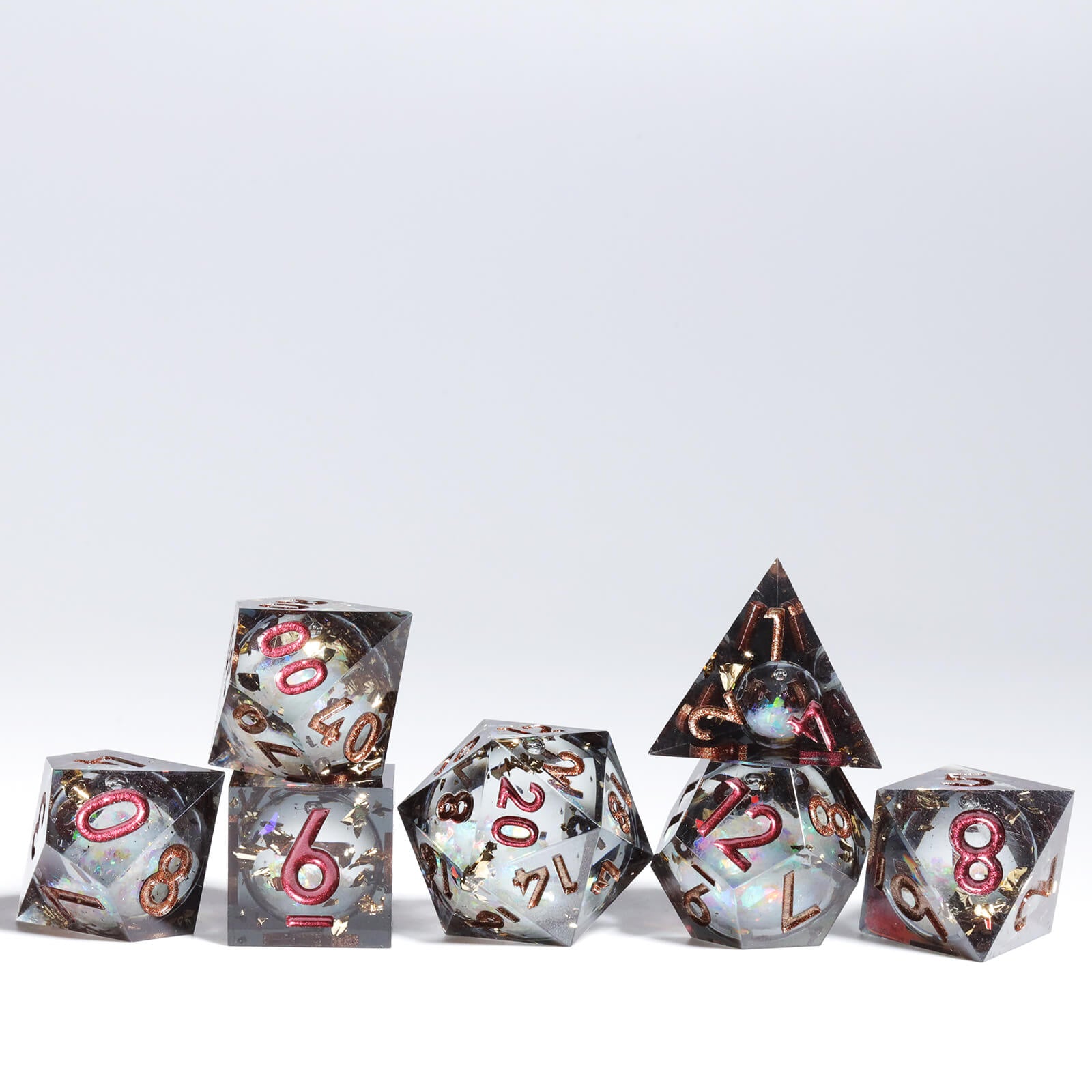 RPG Resin Polyhedral 7 Liquid Core Dice Set D and D - Midnight Forest - Dice of Dragons