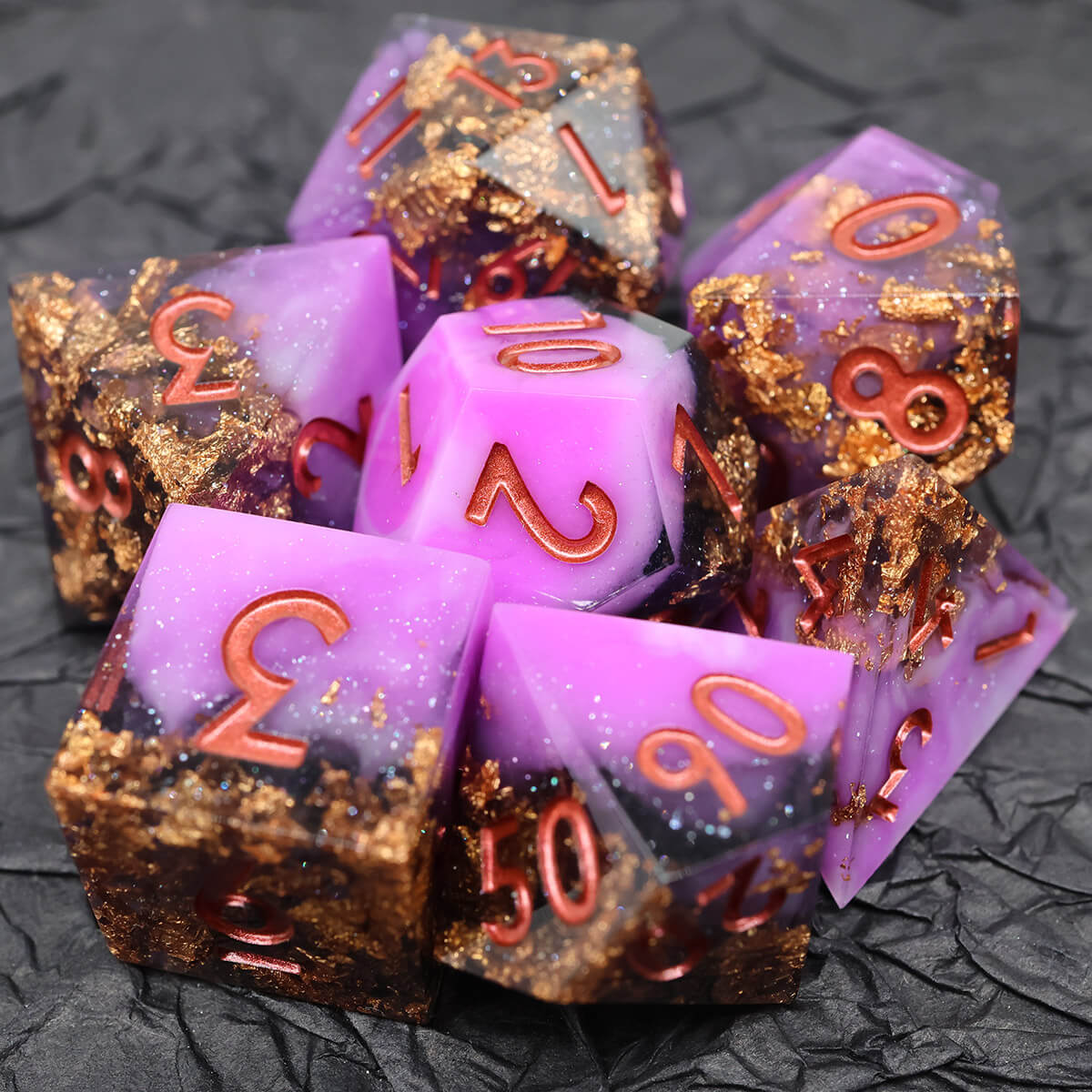 Rage Howl 7-Piece Sharp Edge Dice Set for DND - Dice of Dragons