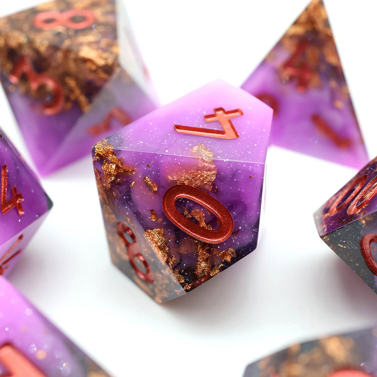 Rage Howl 7-Piece Sharp Edge Dice Set for DND - Dice of Dragons