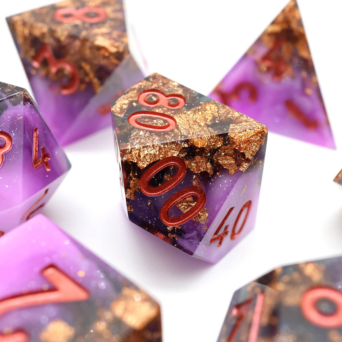 Rage Howl 7-Piece Sharp Edge Dice Set for DND - Dice of Dragons