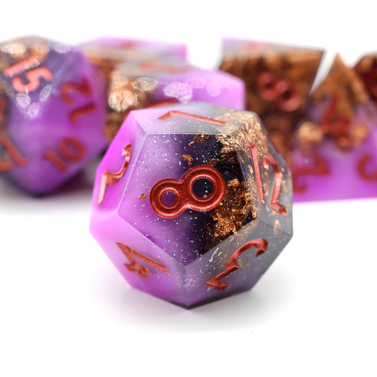 Rage Howl 7-Piece Sharp Edge Dice Set for DND - Dice of Dragons