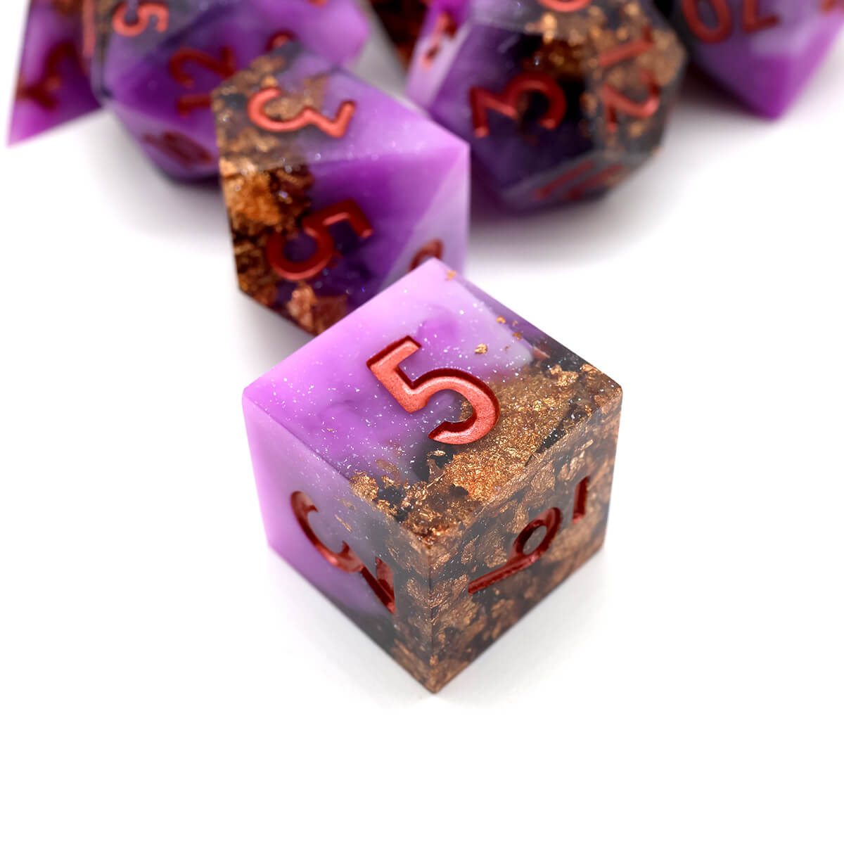 Rage Howl 7-Piece Sharp Edge Dice Set for DND - Dice of Dragons