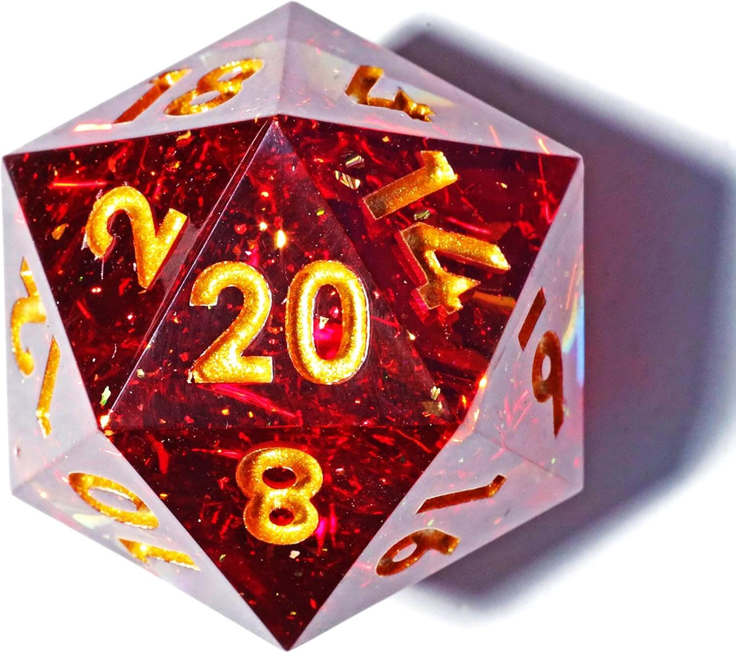 Red Galaxy Polyhedral Resin D&D 7-Piece Dice Set - Dice of Dragons