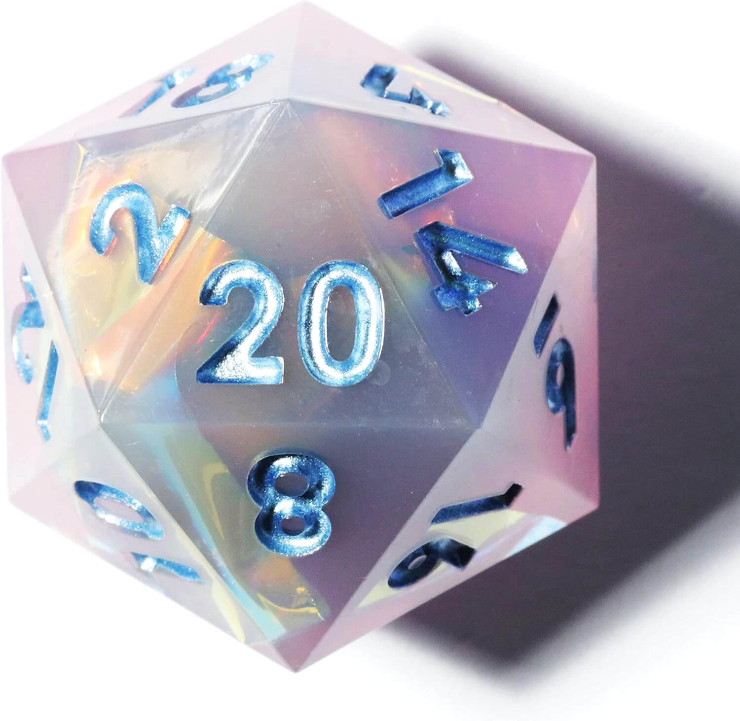 Resin Polyhedral Sharp Edged 7 Gaming DD Dice Set - Mild Coldness - Dice of Dragons