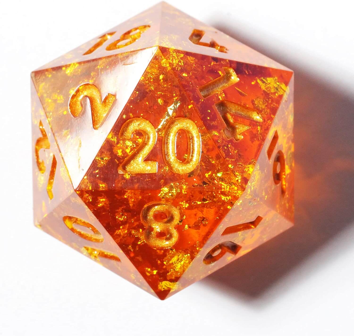 Resin Polyhedral Sharp Edged 7 Gaming DD Dice Set - Scorching Soul