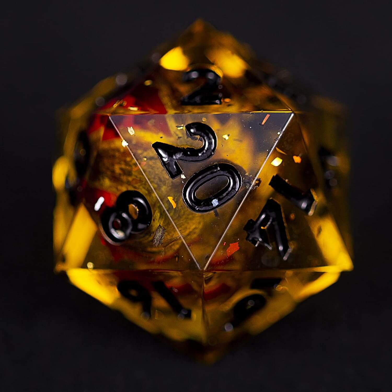 7 Resin Sharp Edged Polyhedral D&D Awesome Dice Set - Blooming Poison - Dice of Dragons