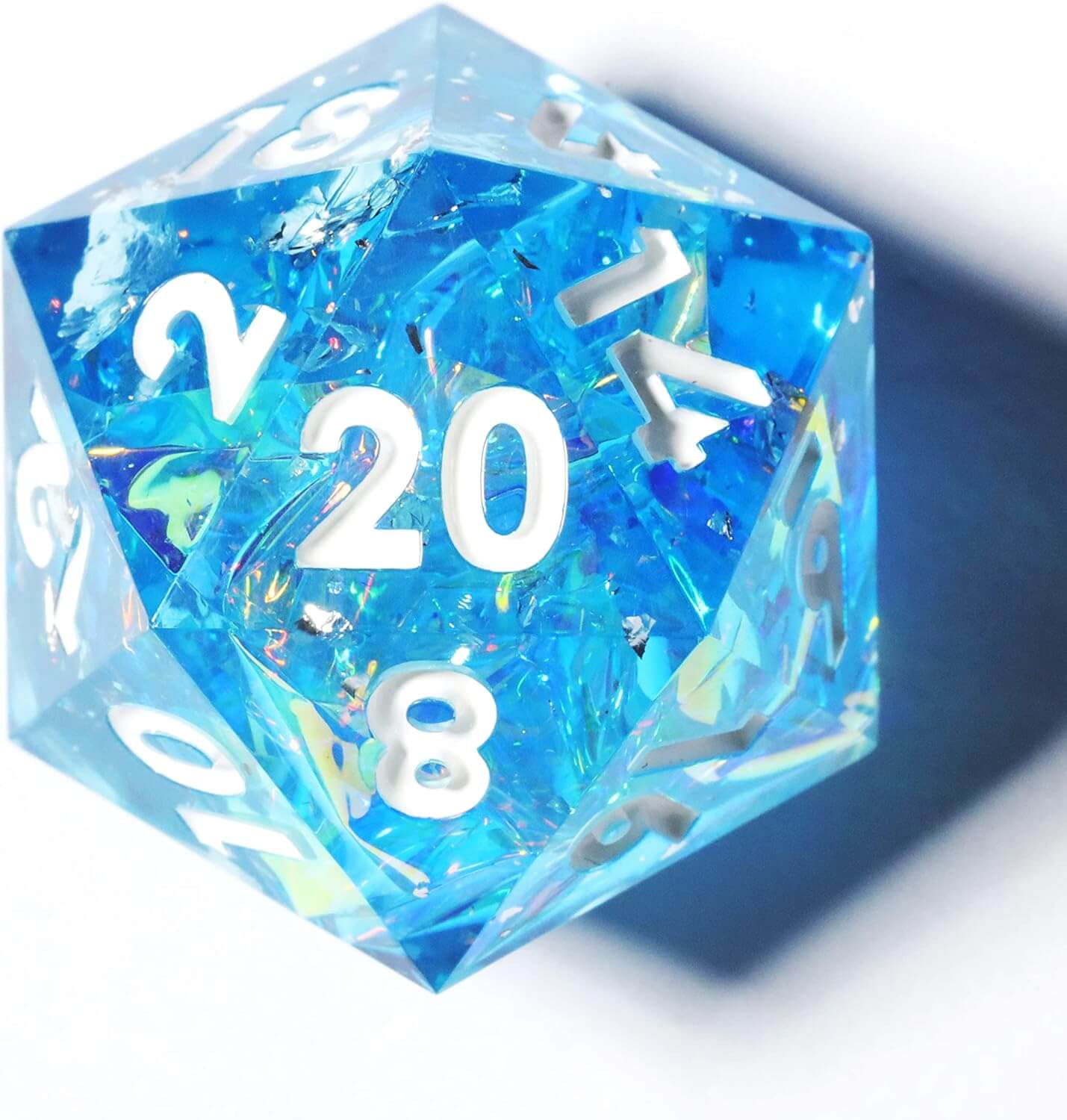 7 Resin Sharp Edged Polyhedral D&D Awesome Dice Set - Frozen Prism - Dice of Dragons