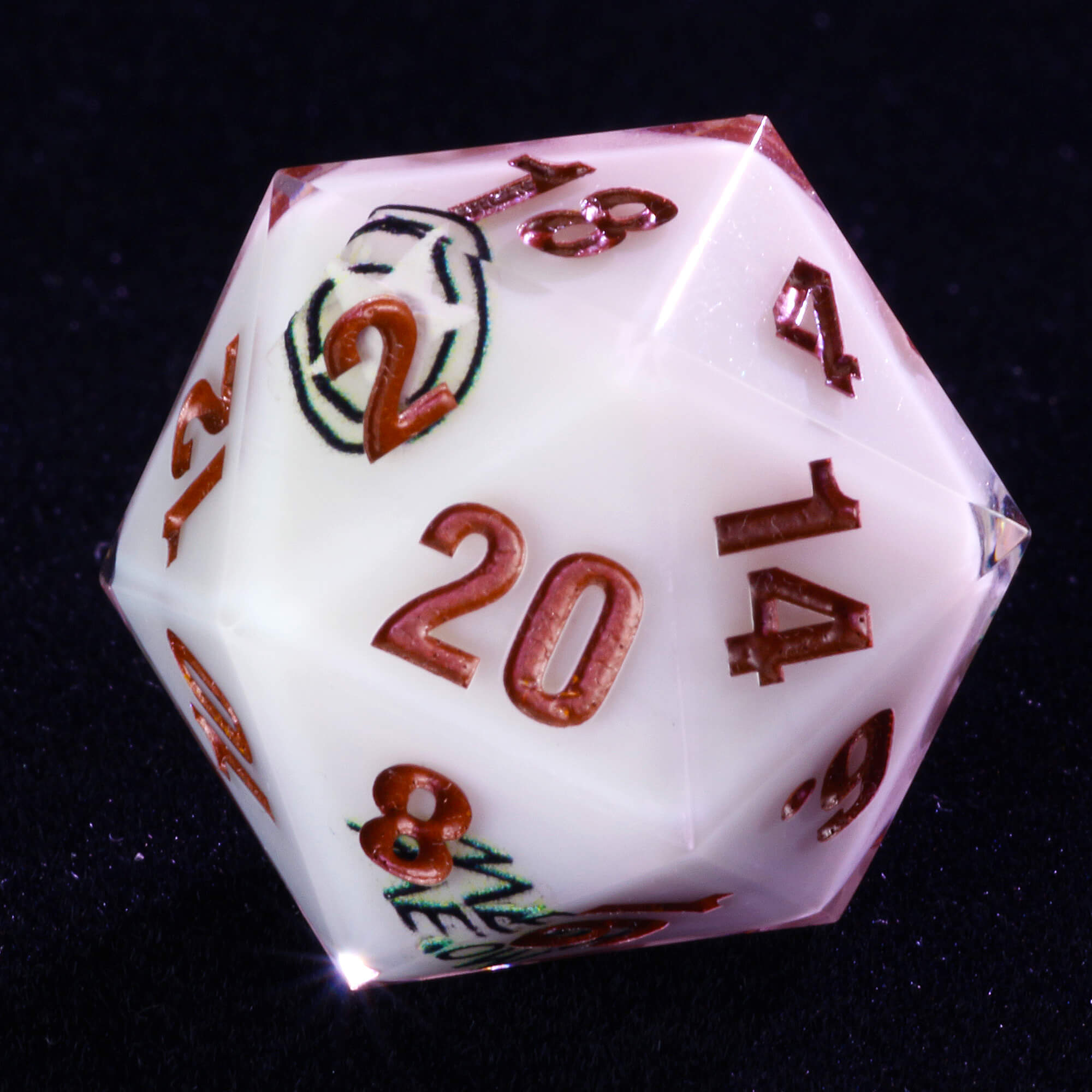 Rpg 7 Polyhedral Resin Dice Set DnD Cat White - Dice of Dragons