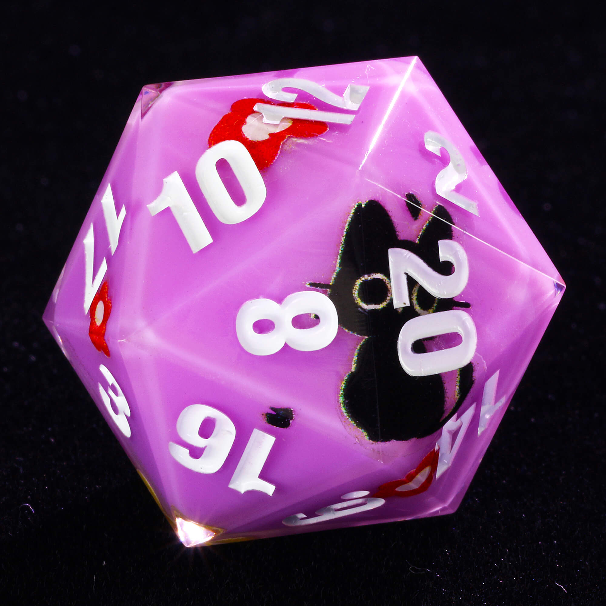 Rpg 7 Polyhedral Resin DnD Dice Sets Cat Purple - Dice of Dragons