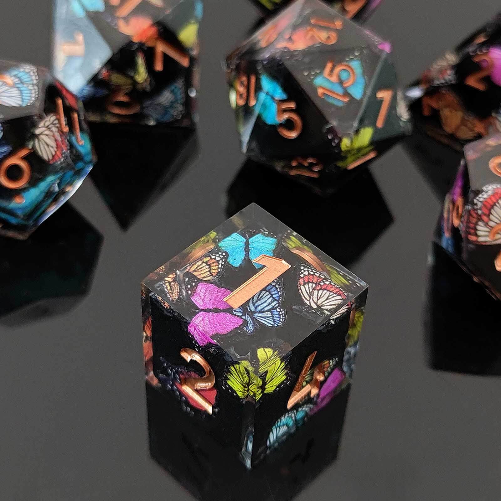 Rpg Cool 7 Polyhedral D and D dice sets - Butterfly - Dice of Dragons