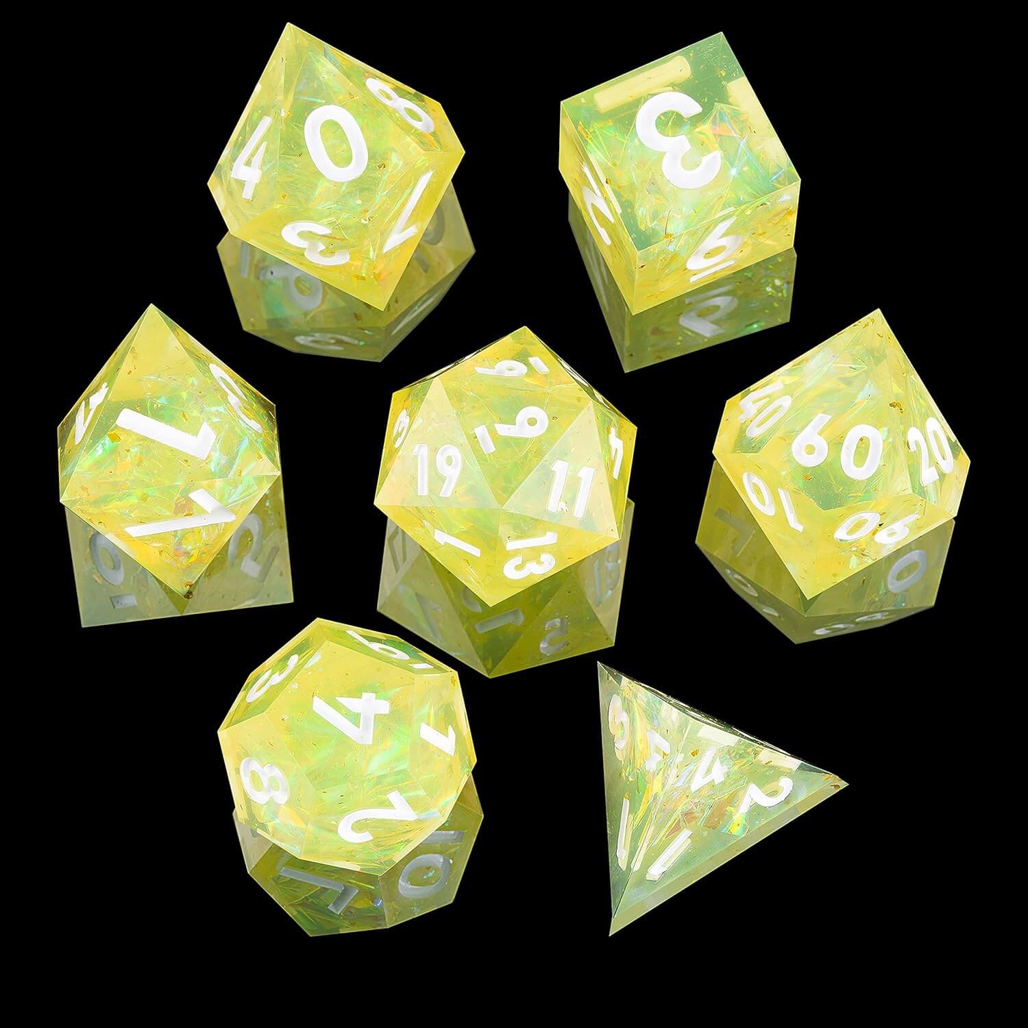 Rpg Unusual Polyhedral Sharp Edge Resin Dice Sets D&D - Fantasy Elves - Dice of Dragons