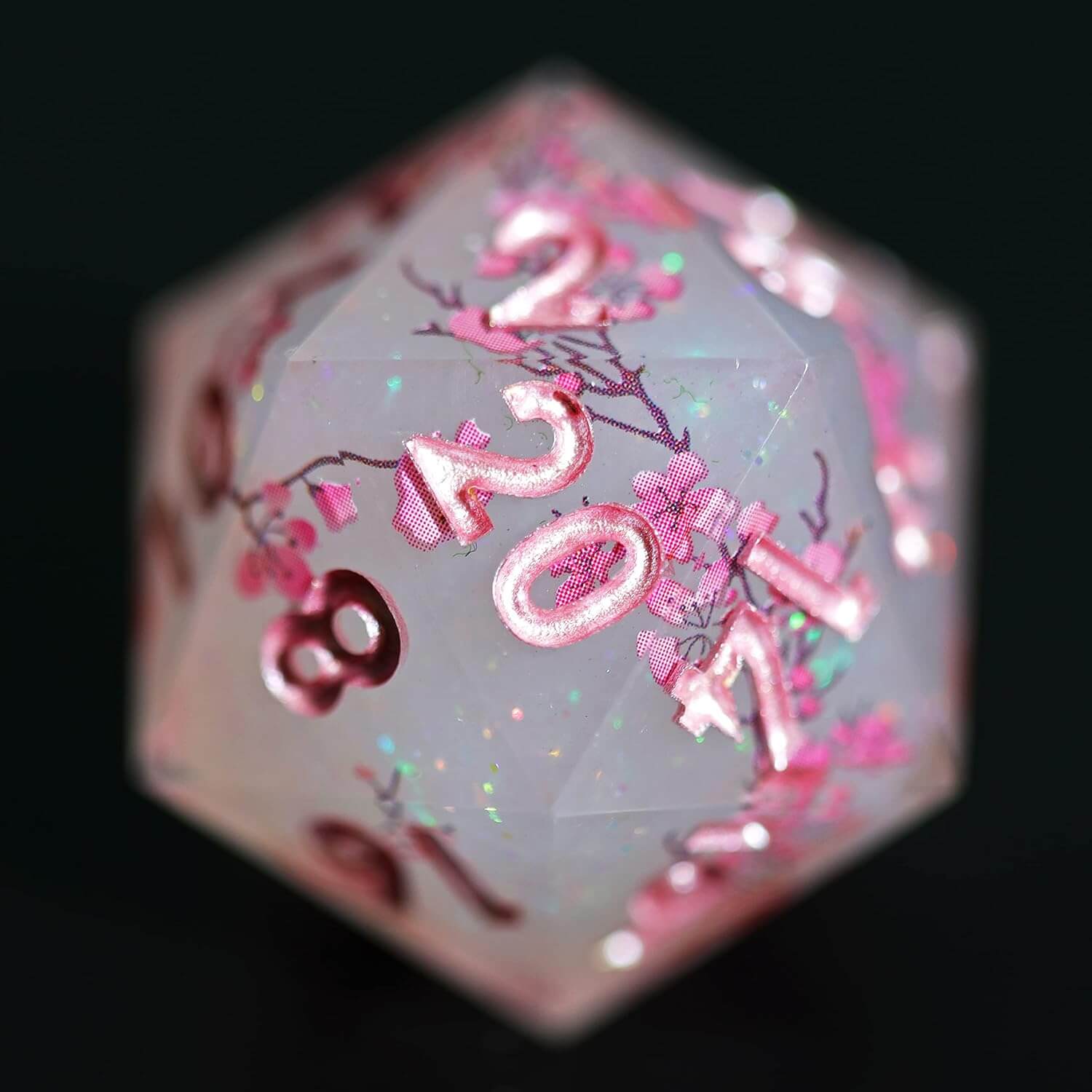 Sakura Bloom Layered Awesome Resin D and D Polyhedral Set Dice - Dice of Dragons