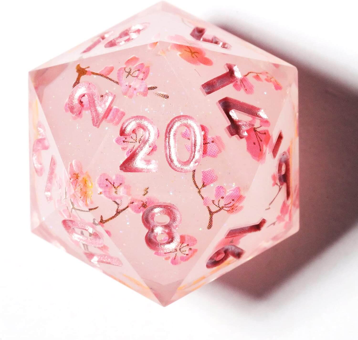 Sakura Bloom Layered Awesome Resin D and D Polyhedral Set Dice - Dice of Dragons