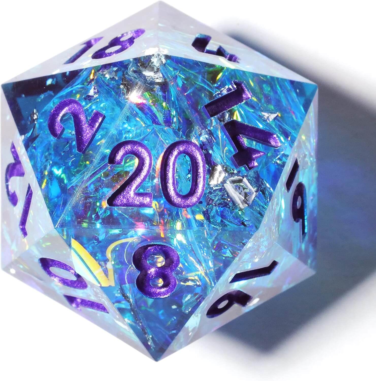 Sapphire Polyhedral Resin 7-Piece Dice Set for D&D - Dice of Dragons