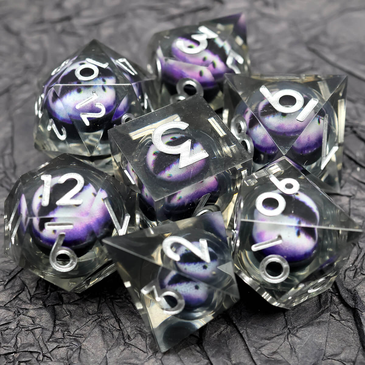 Sharp Edge 7-Piece Dragon Eye DND Dice Set - Dice of Dragons