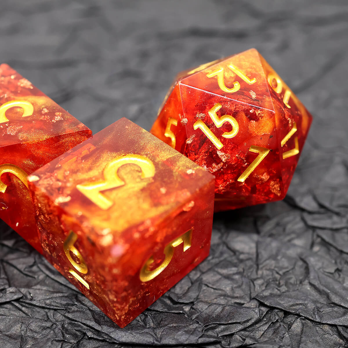 Sharp Edge 7-Piece Dragon Heart DND Dice Set - Dice of Dragons