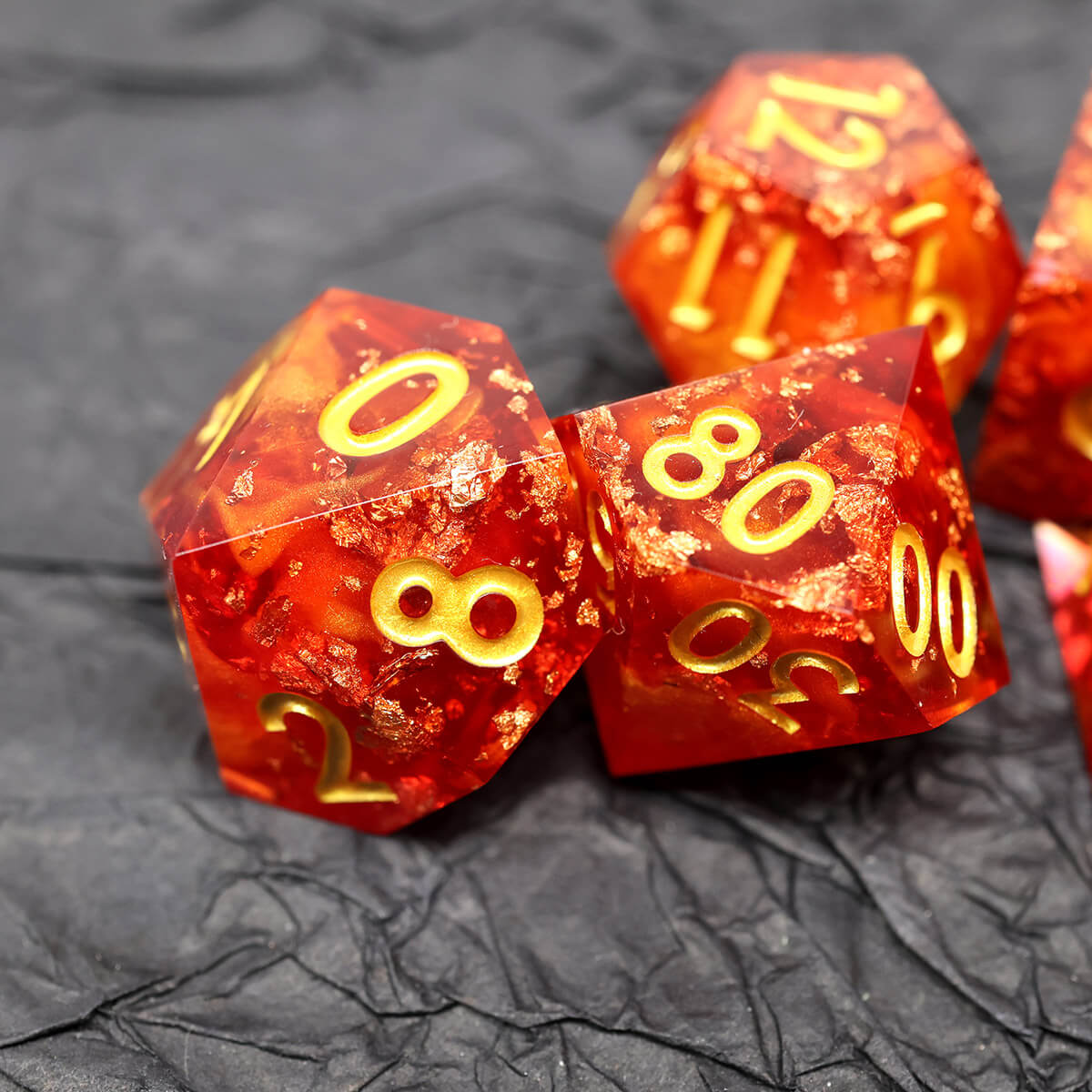 Sharp Edge 7-Piece Dragon Heart DND Dice Set - Dice of Dragons