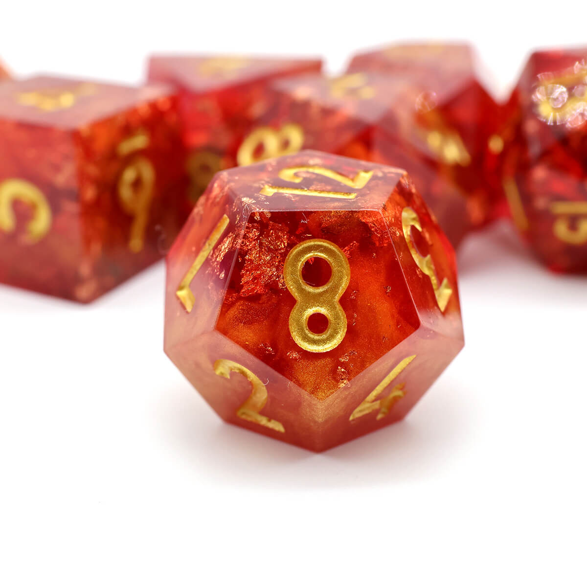 Sharp Edge 7-Piece Dragon Heart DND Dice Set - Dice of Dragons