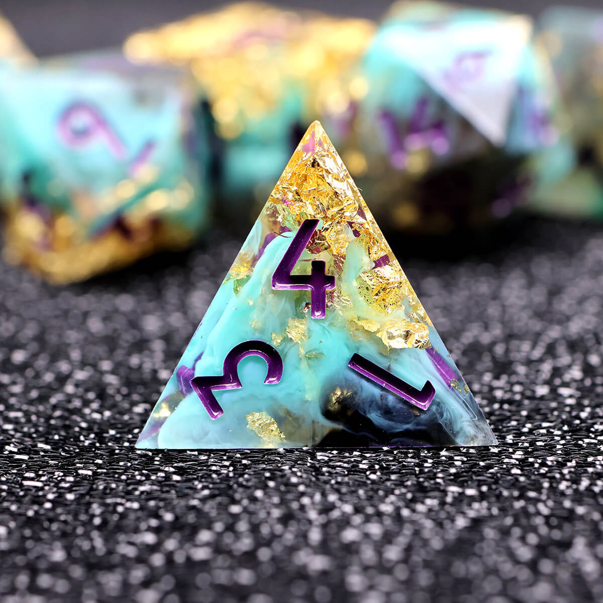 Sharp Edge 7-Piece Wind Shadow DND Dice Set - Dice of Dragons