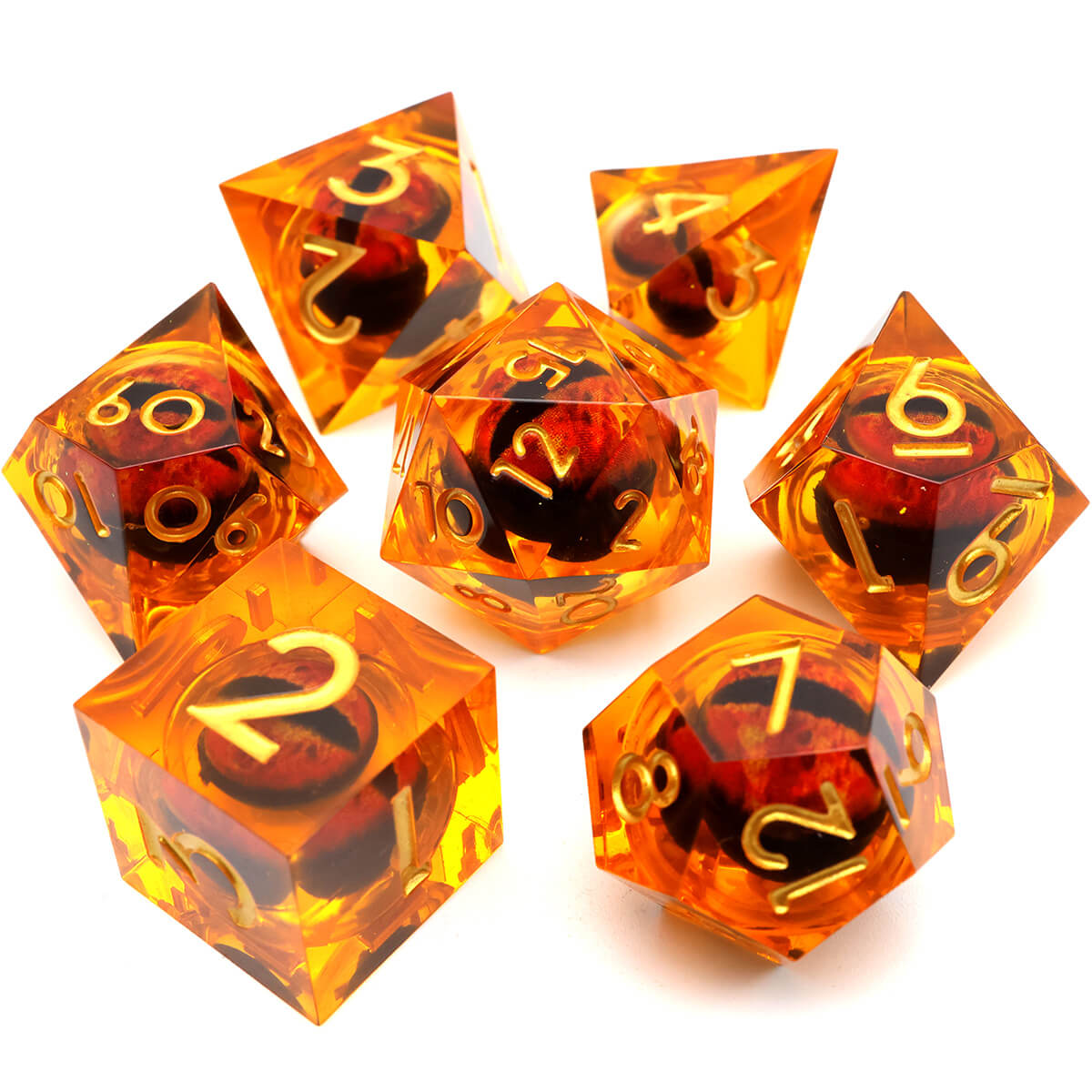 Sharp Edge DND Dragon Eye 7-Piece Dice Set - Dice of Dragons