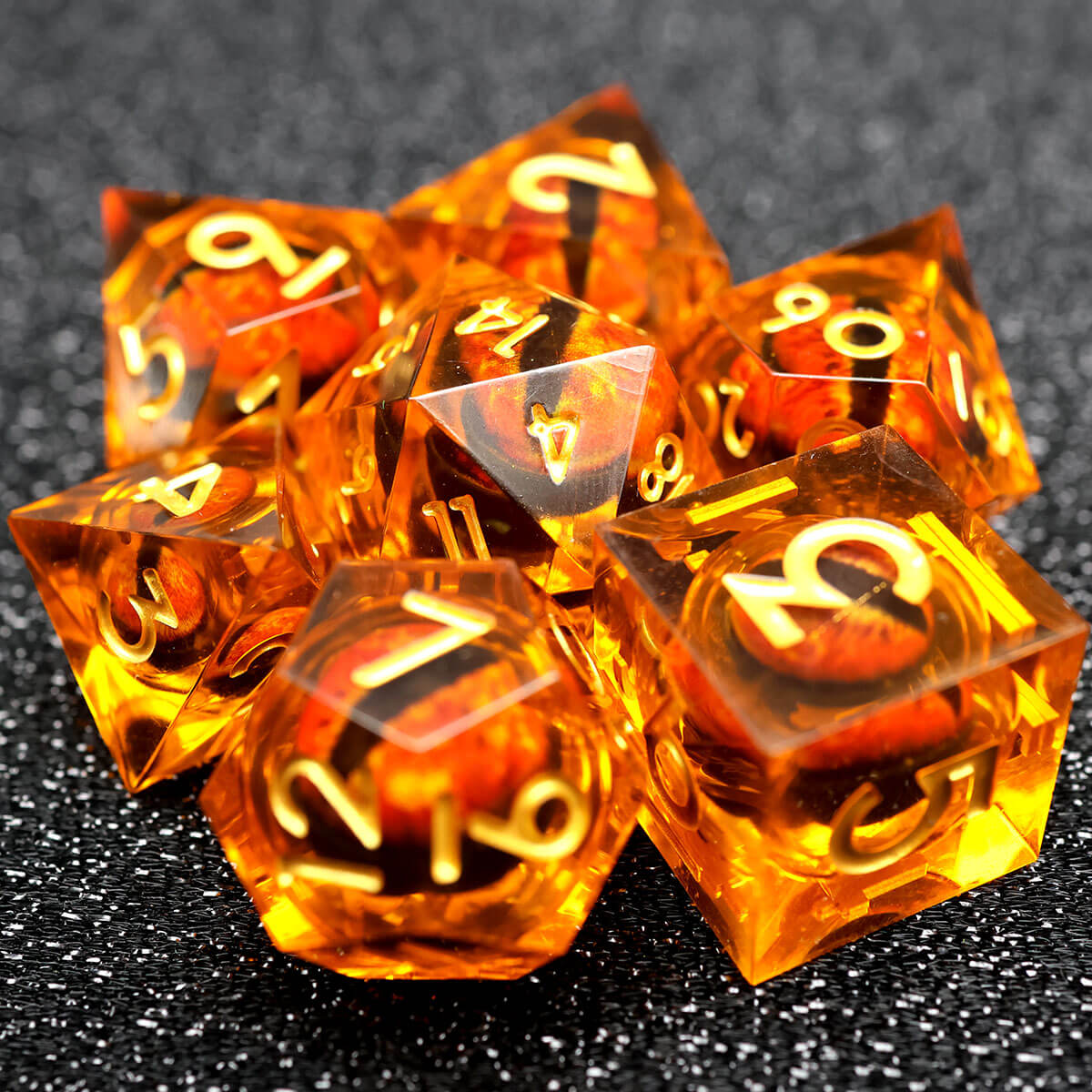 Sharp Edge DND Dragon Eye 7-Piece Dice Set - Dice of Dragons