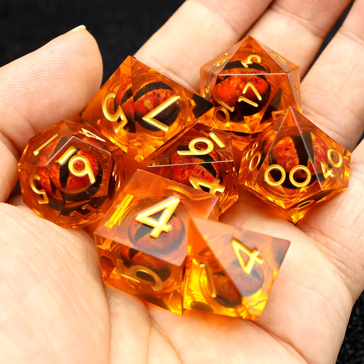 Sharp Edge DND Dragon Eye 7-Piece Dice Set - Dice of Dragons