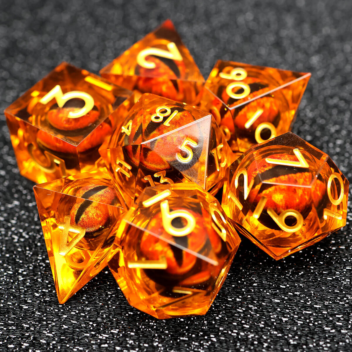 Sharp Edge DND Dragon Eye 7-Piece Dice Set - Dice of Dragons