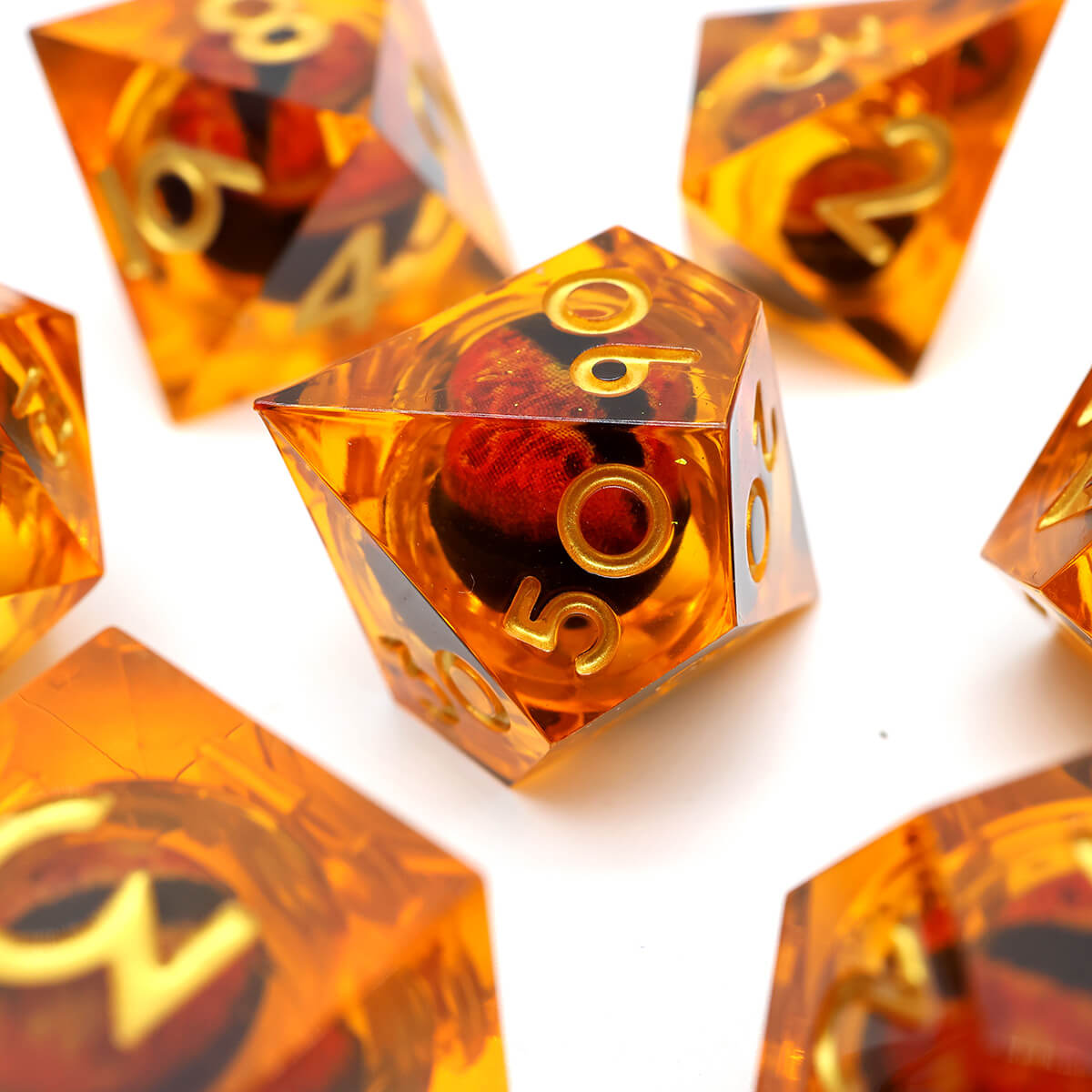 Sharp Edge DND Dragon Eye 7-Piece Dice Set - Dice of Dragons