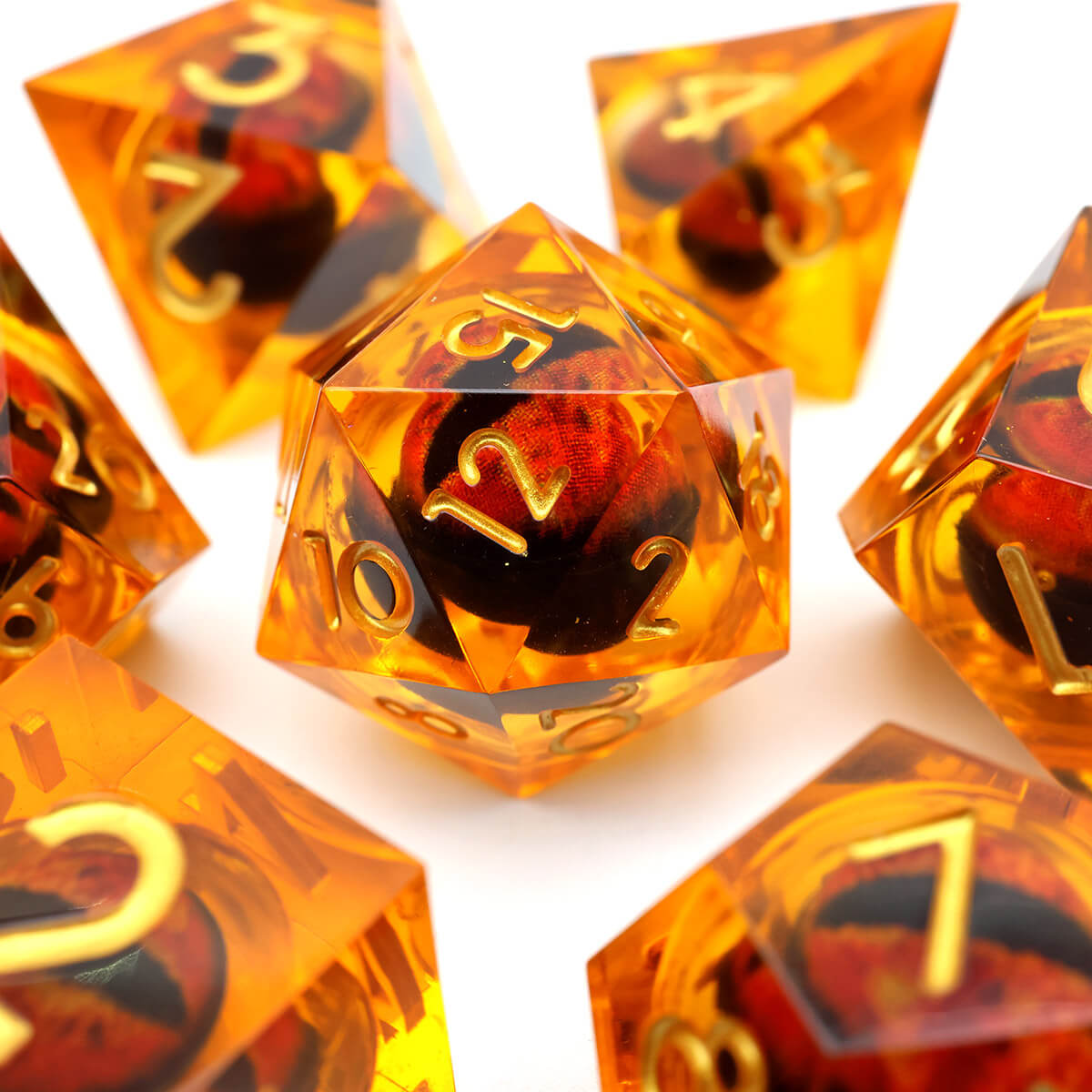 Sharp Edge DND Dragon Eye 7-Piece Dice Set - Dice of Dragons