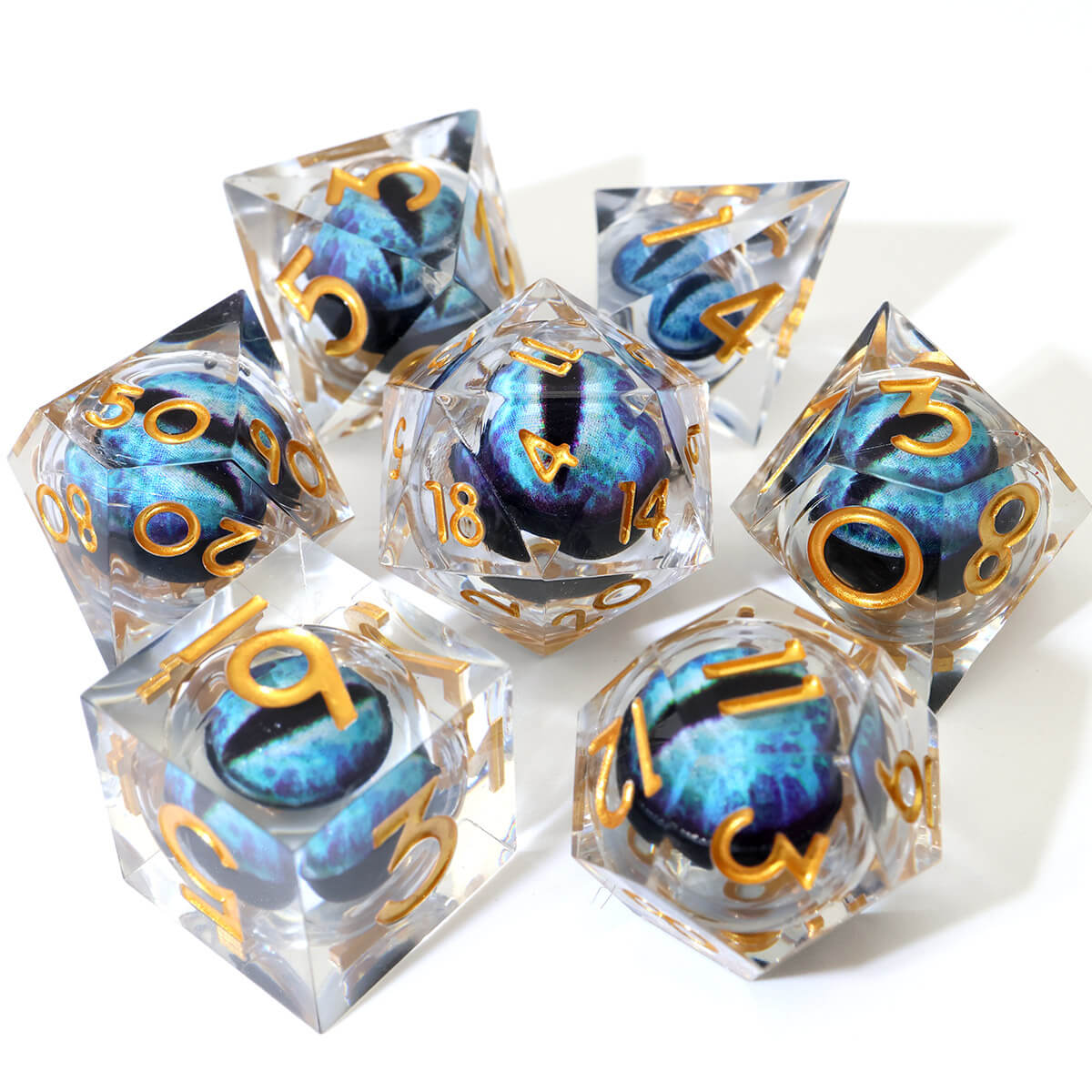 Sharp Edge Dragon Eye 7-Piece DND Dice Set - Dice of Dragons