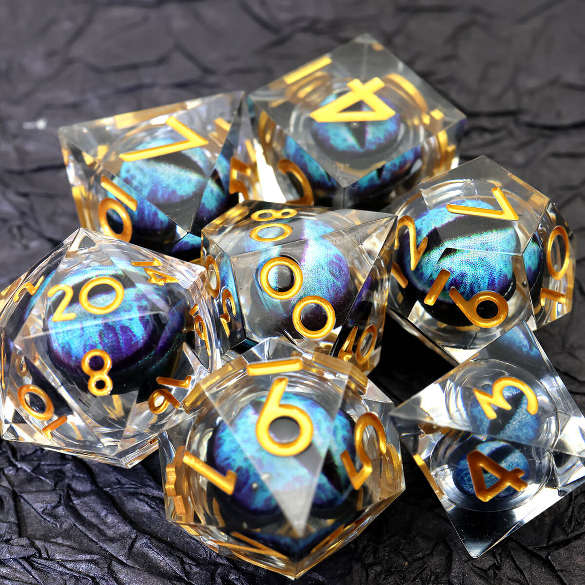 Sharp Edge Dragon Eye 7-Piece DND Dice Set - Dice of Dragons