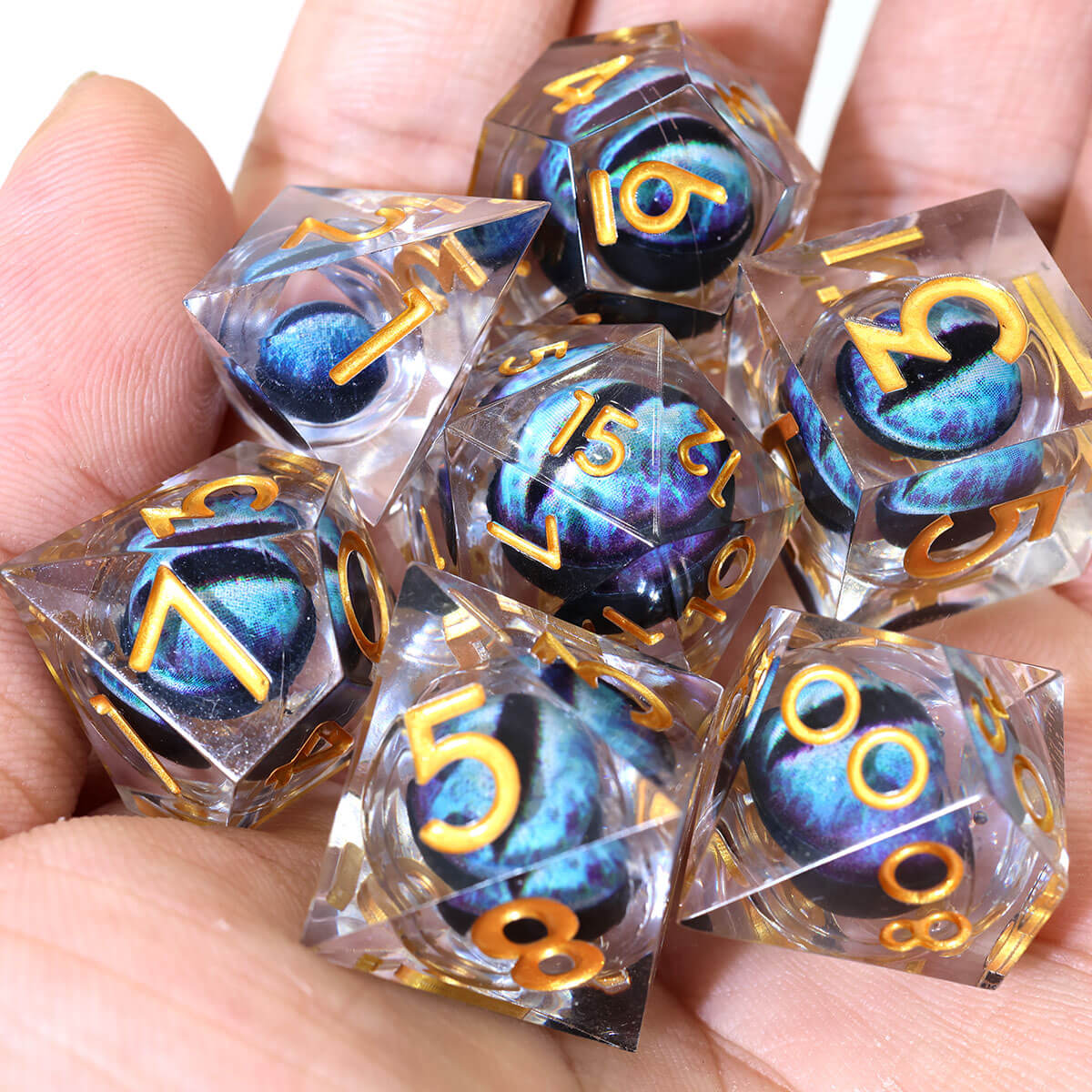 Sharp Edge Dragon Eye 7-Piece DND Dice Set - Dice of Dragons