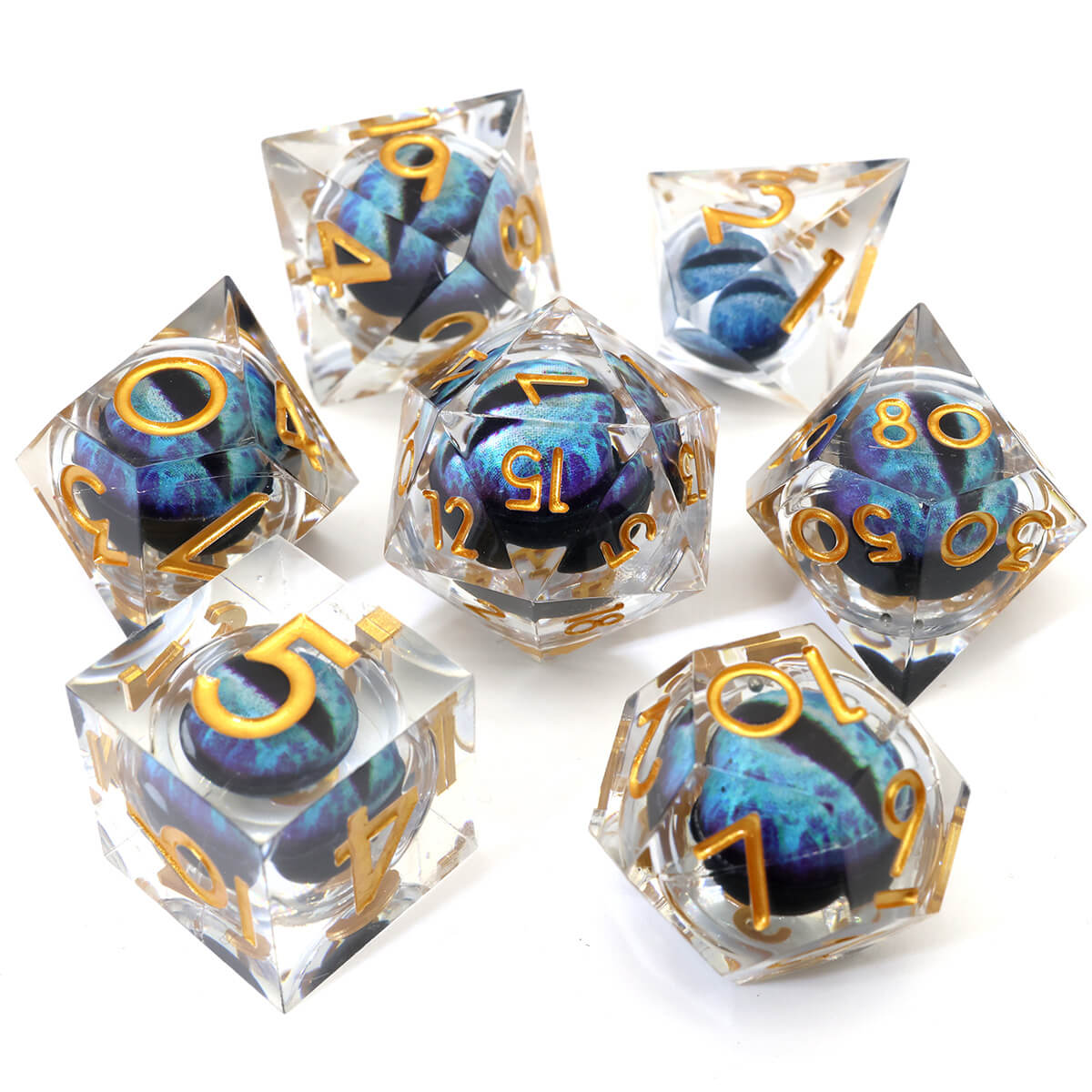 Sharp Edge Dragon Eye 7-Piece DND Dice Set - Dice of Dragons