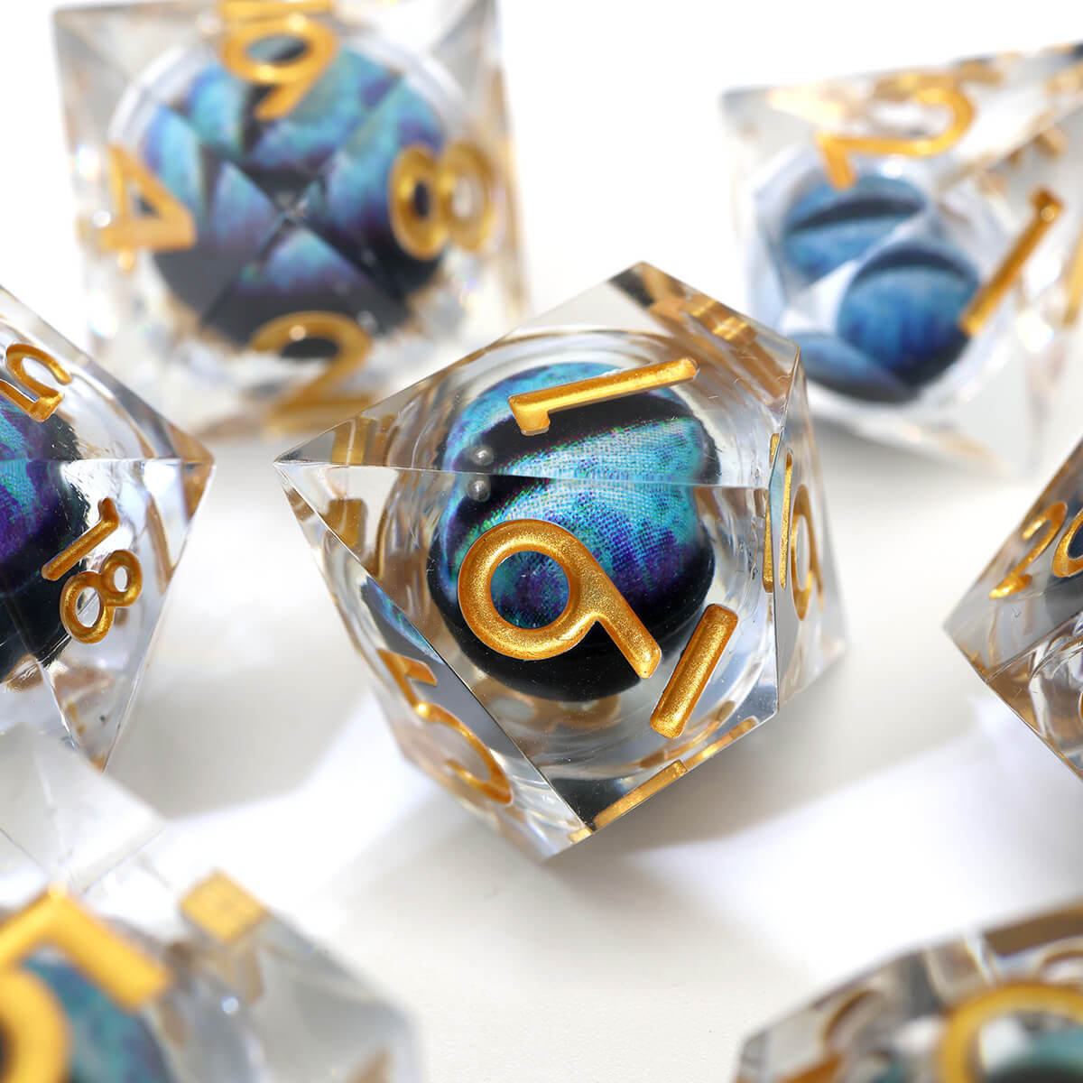 Sharp Edge Dragon Eye 7-Piece DND Dice Set - Dice of Dragons