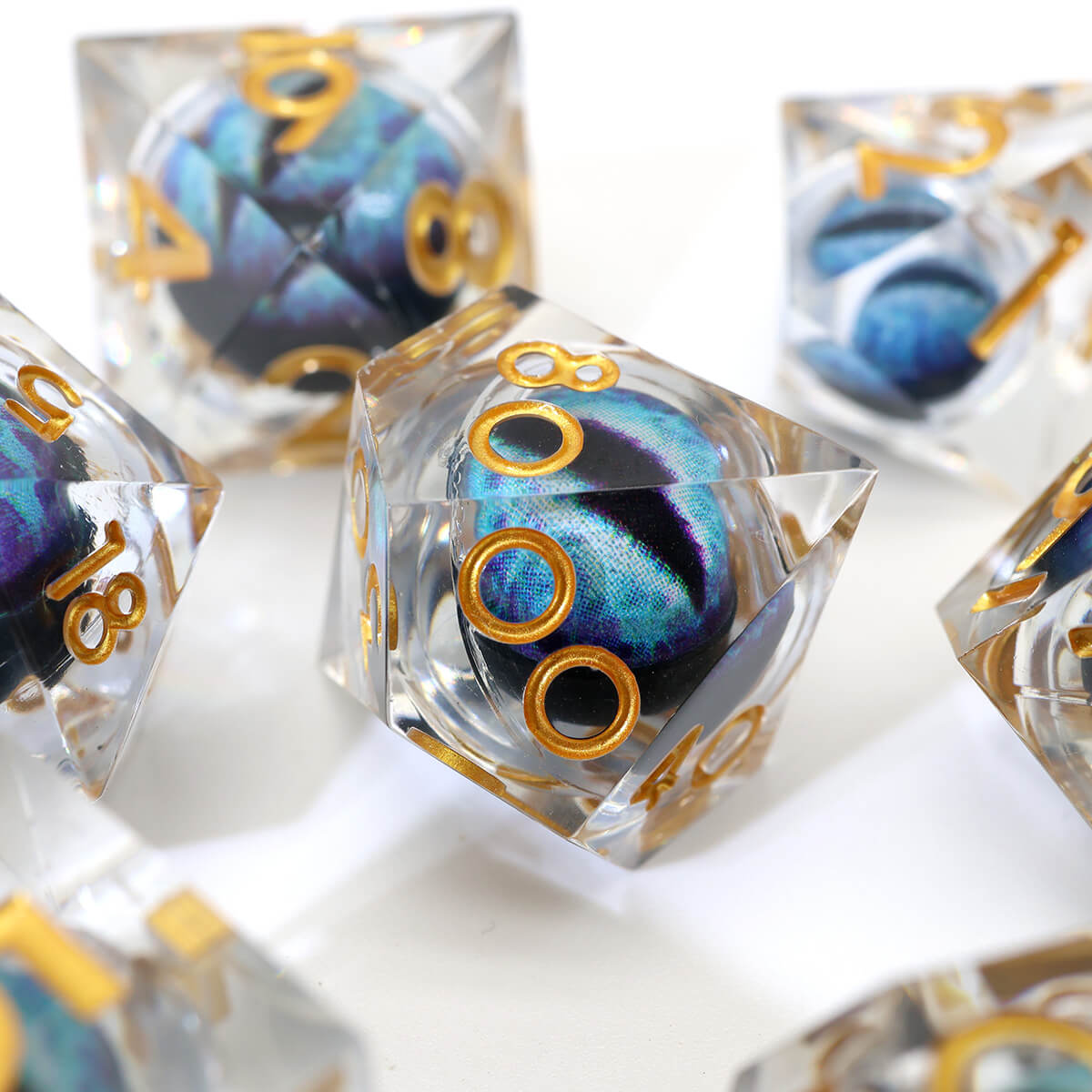 Sharp Edge Dragon Eye 7-Piece DND Dice Set - Dice of Dragons