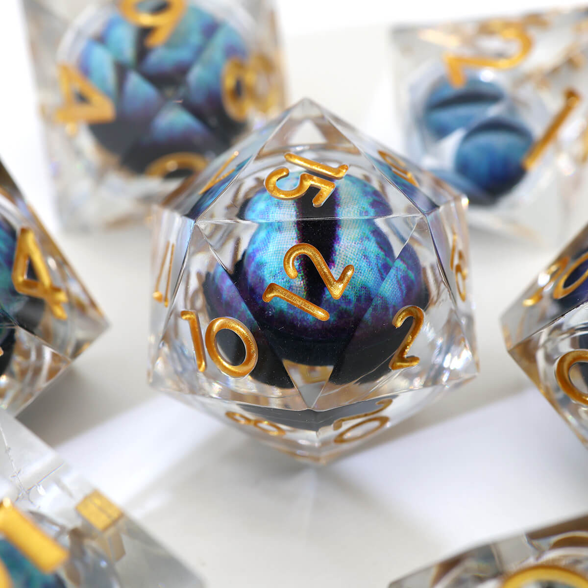 Sharp Edge Dragon Eye 7-Piece DND Dice Set - Dice of Dragons