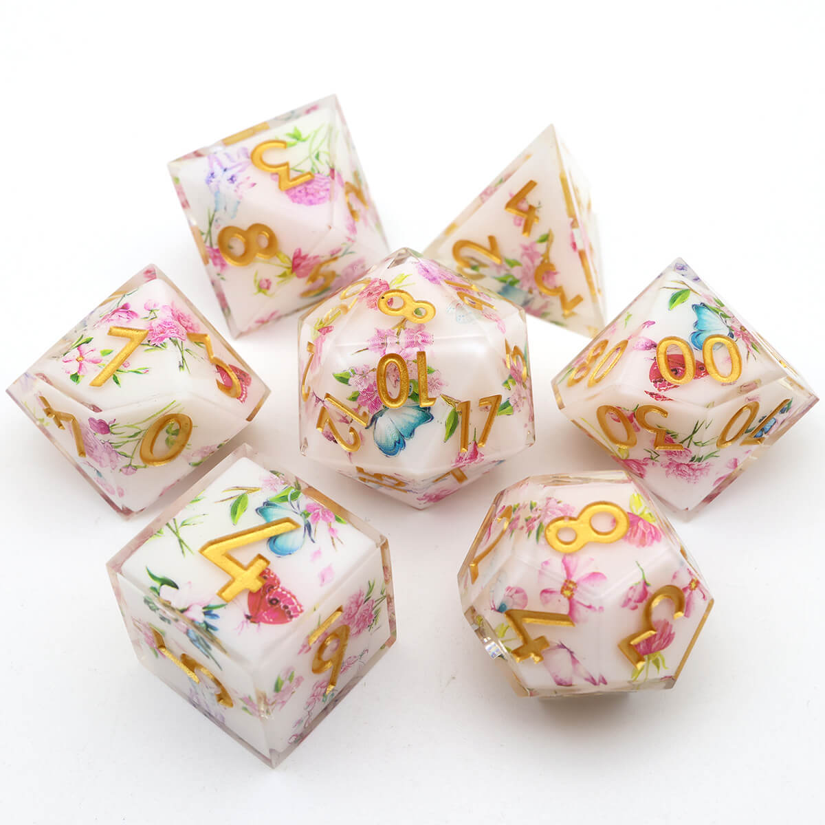 Sharp Edge Flower DND Dice Set 7-Piece - Dice of Dragons