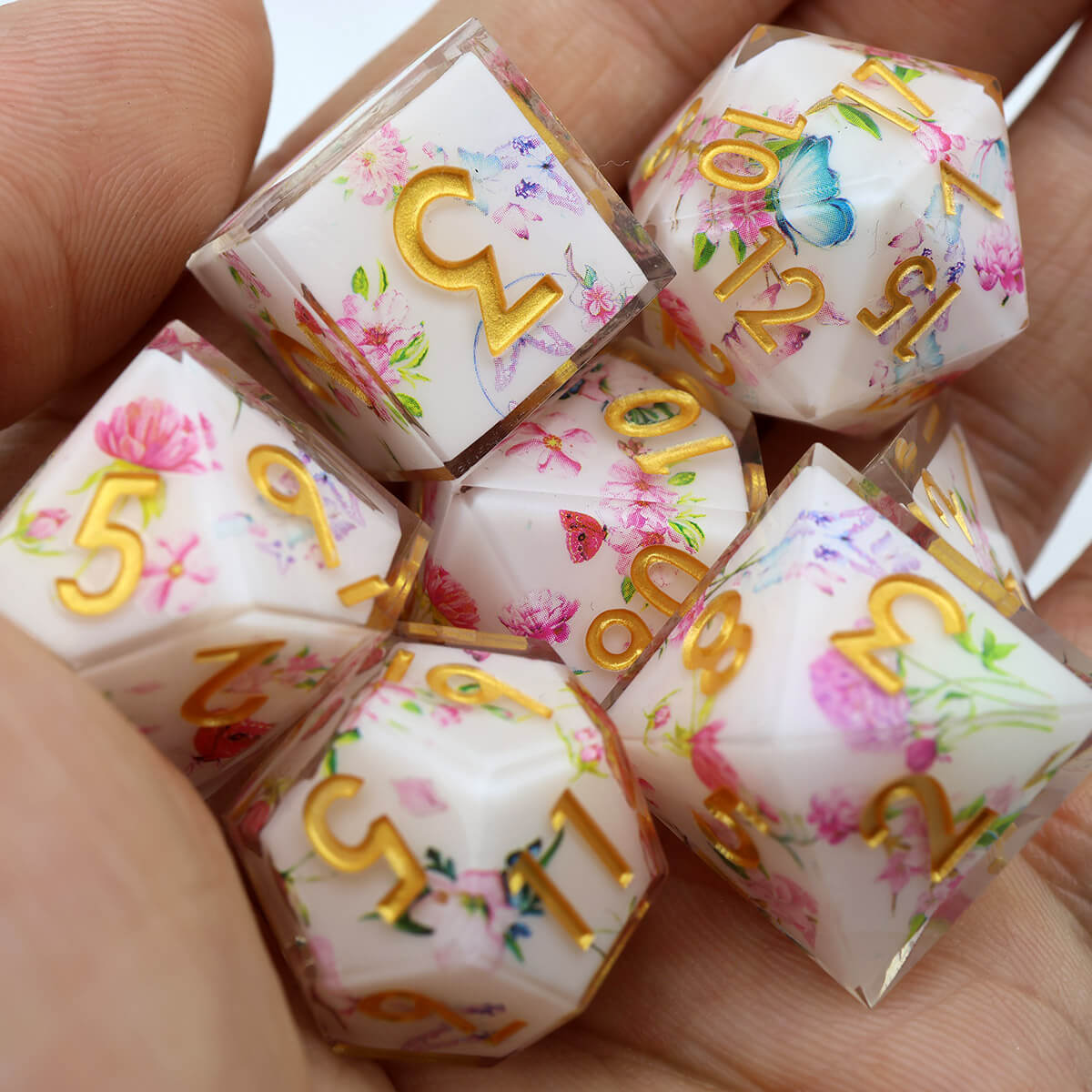 Sharp Edge Flower DND Dice Set 7-Piece - Dice of Dragons