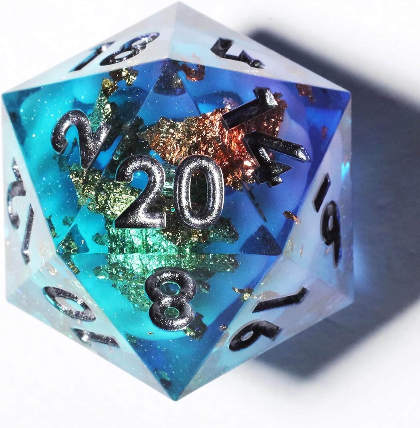 Sharp Edge Ice Age Polyhedral Resin 7-Piece D&D Dice Set - Dice of Dragons