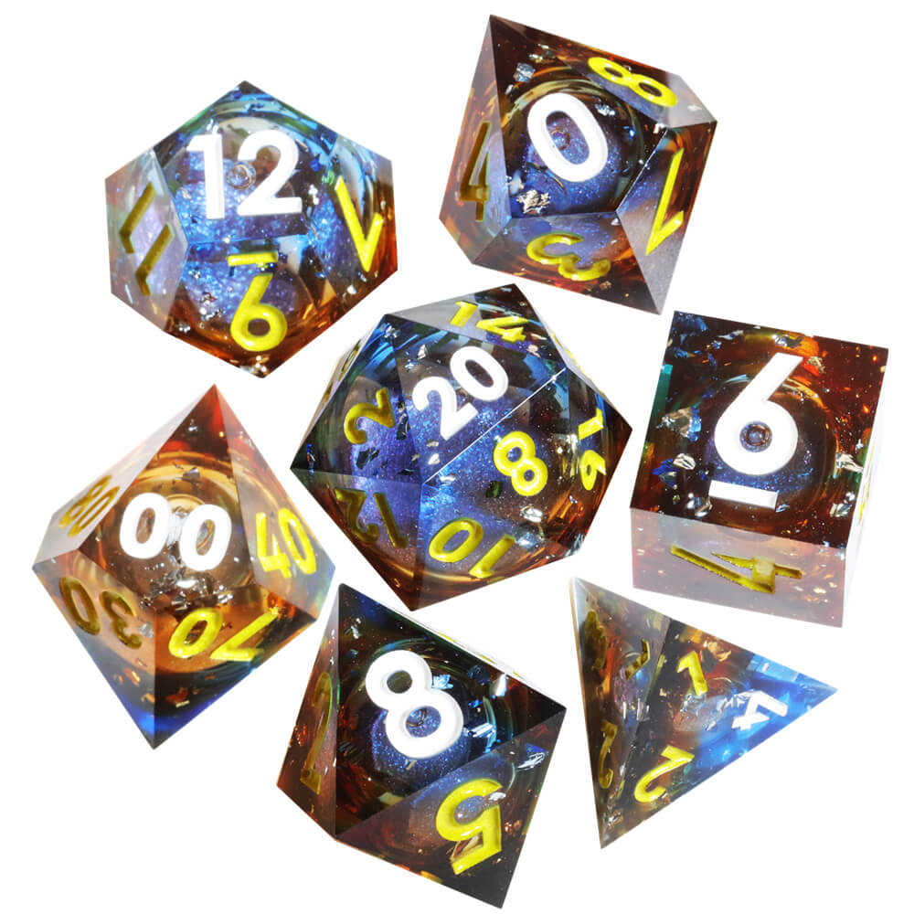 Sharp Edge Shatter the Void Polyhedral Resin 7-Piece D&D Dice Set - Dice of Dragons