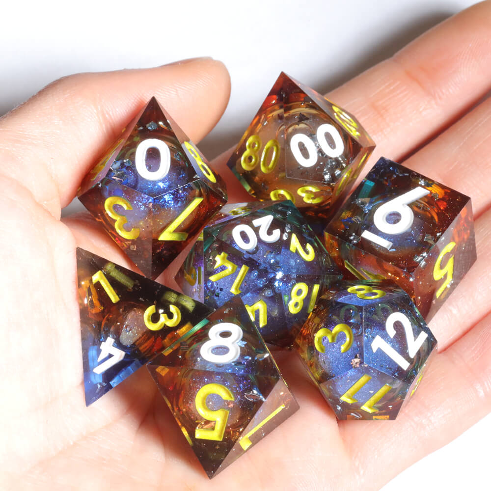 Sharp Edge Shatter the Void Polyhedral Resin 7-Piece D&D Dice Set - Dice of Dragons