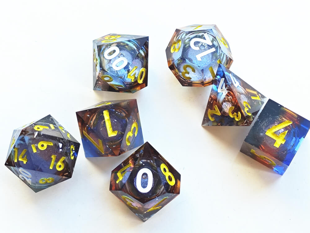 Sharp Edge Shatter the Void Polyhedral Resin 7-Piece D&D Dice Set - Dice of Dragons