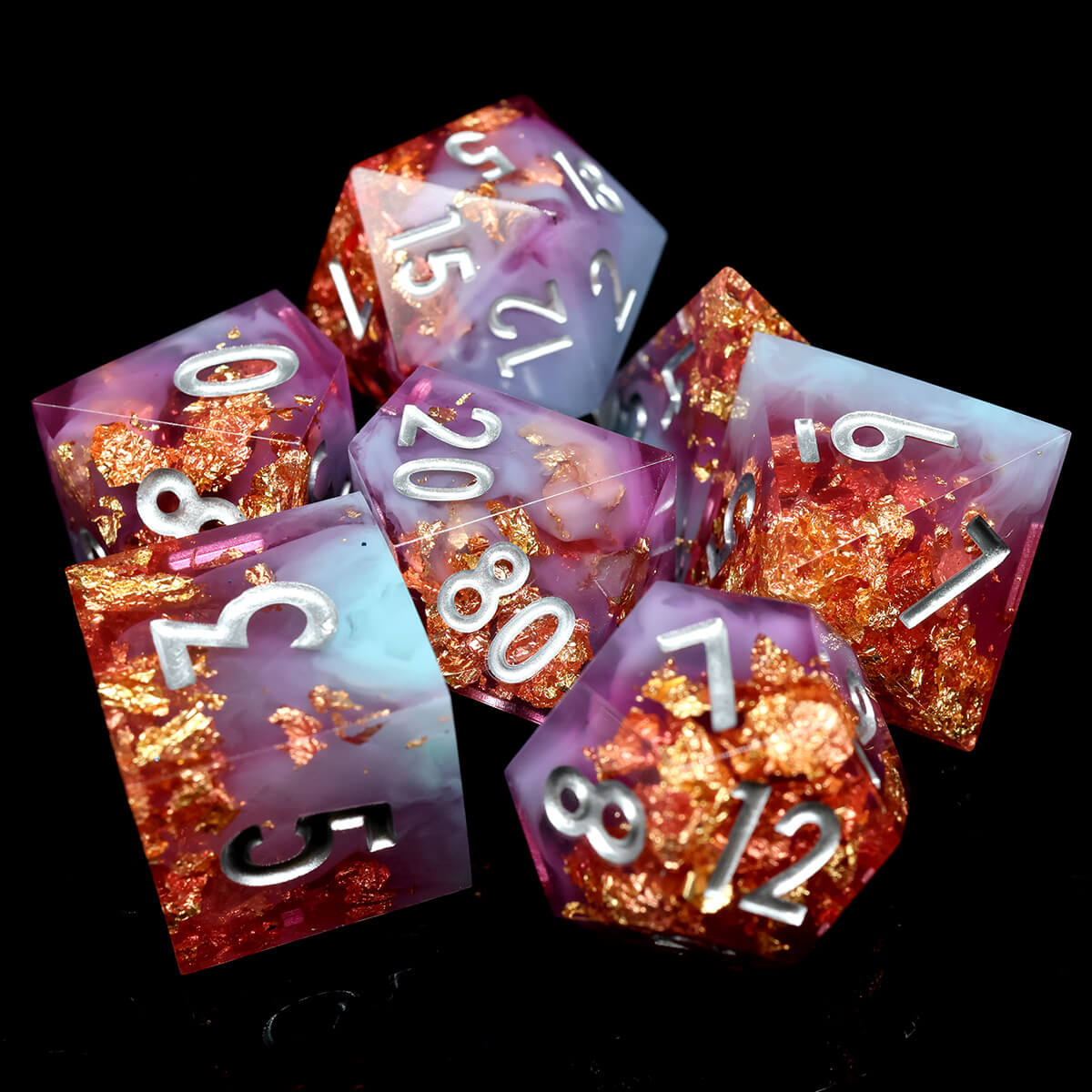 Sharp Edge Spring Garden 7-Piece DND Dice Set - Dice of Dragons