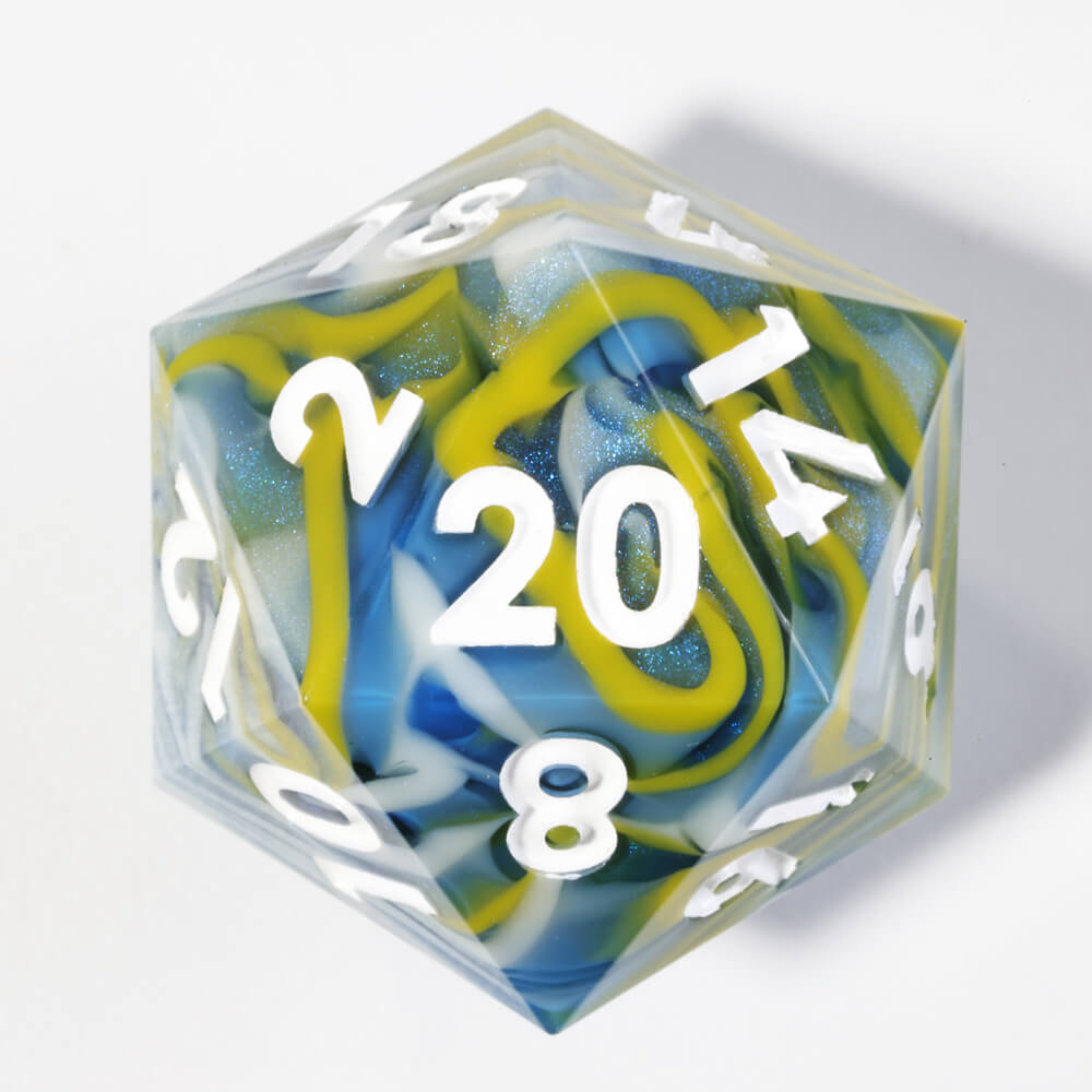 Sharp Edge Vaporwave Polyhedral Resin 7-Piece D&D Dice Set - Dice of Dragons