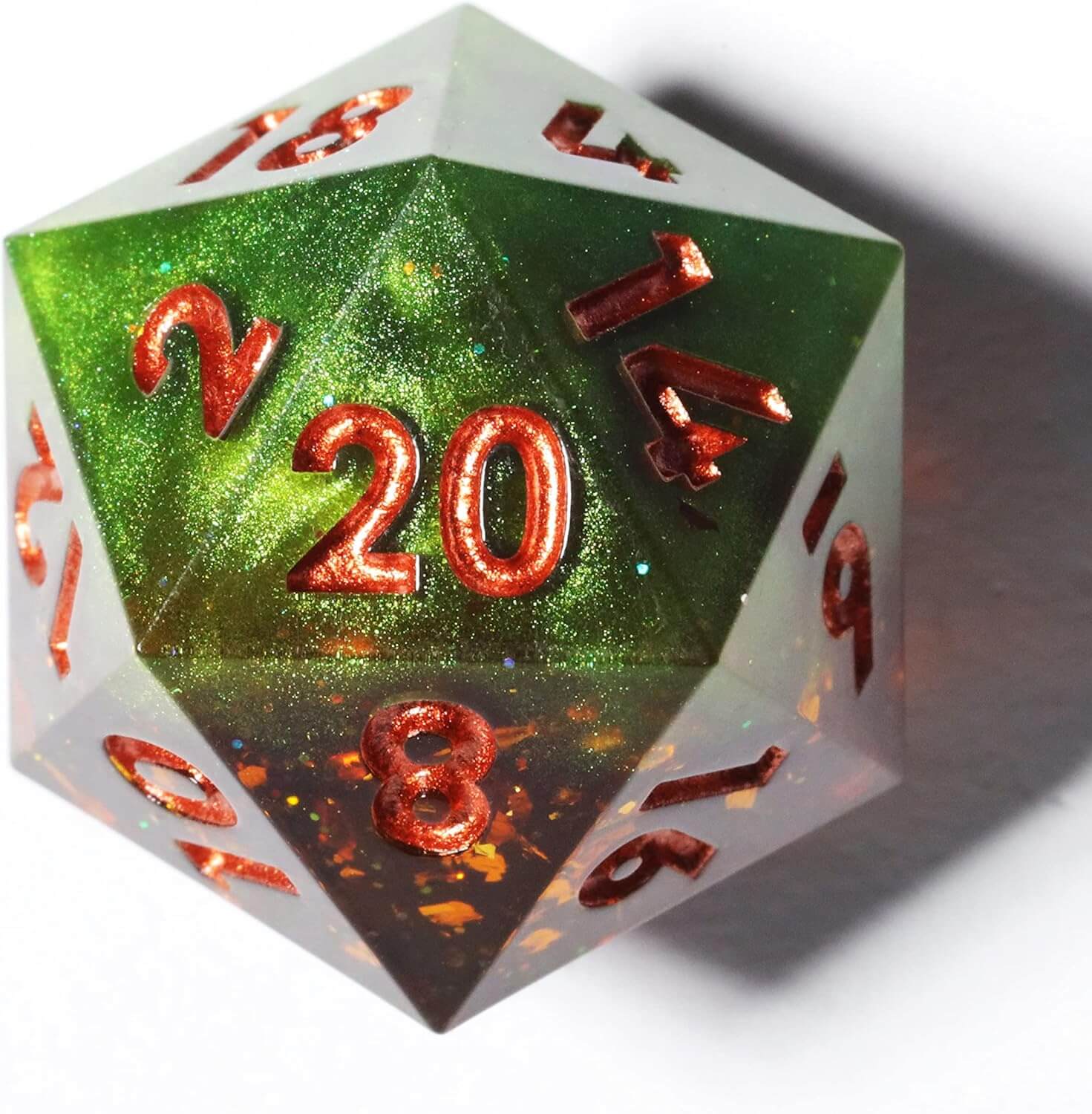 Sorcerer Sharp Edge Resin Polyhedral 7-Piece D&D Dice Set - Dice of Dragons