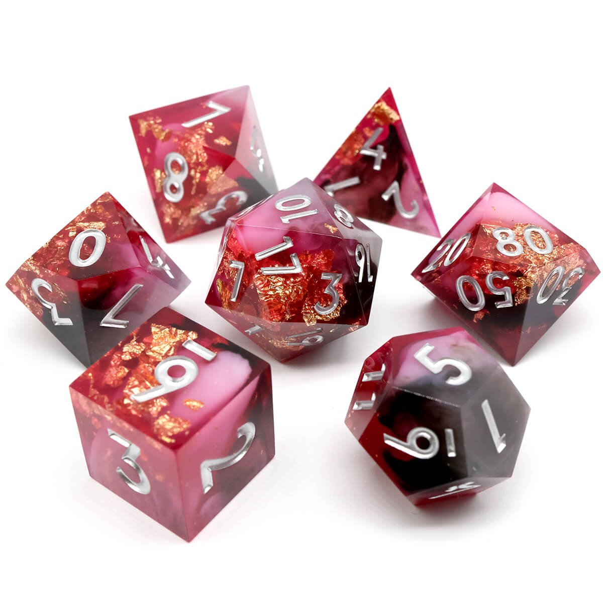 The Last Warrior DND Dice Set 7-Piece Sharp Edge - Dice of Dragons