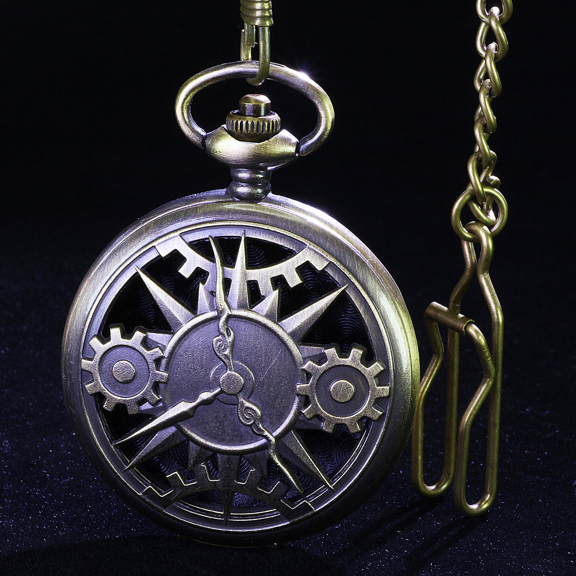 Time Gear Mini Polyhedral Metal DD Dice Set with Pocket Watch Shell Case