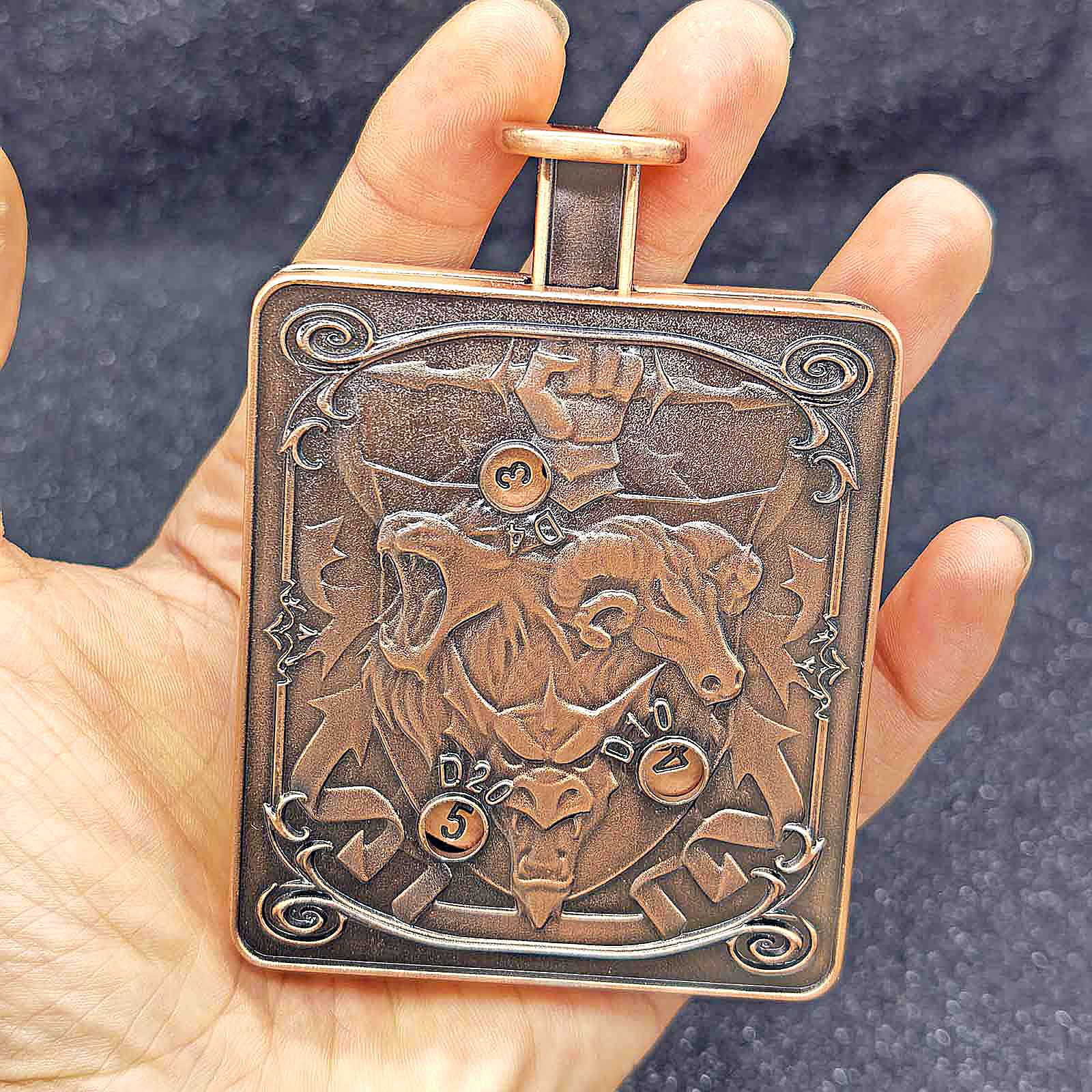 Wyvern 7 in 1 Button Presser Spinning D&D Metal Dice Bottle Roulette Game - Dice of Dragons