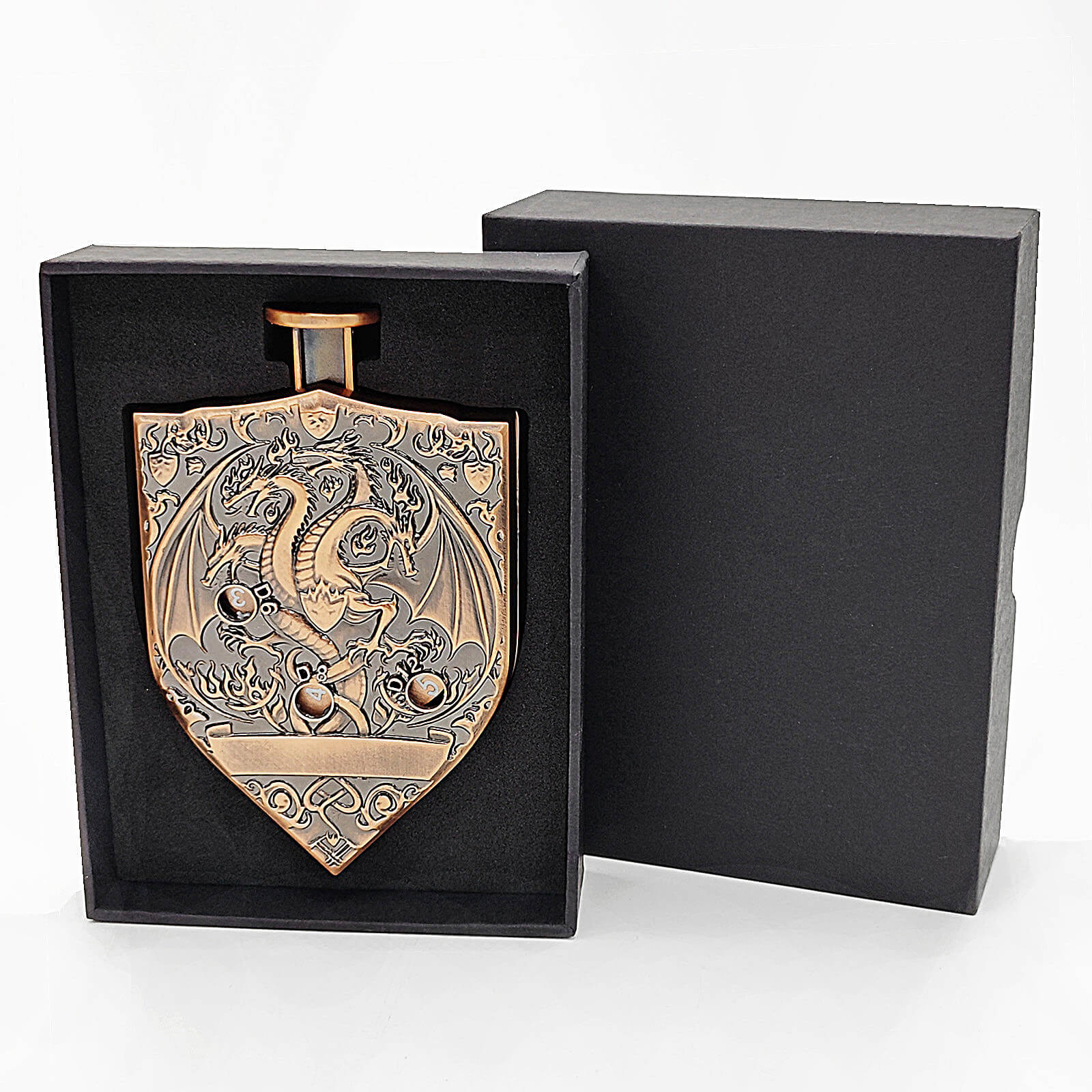 Wyvern Dragon 7 in 1 Button Presser Spinning D&D Metal Dice Shield Roulette Game